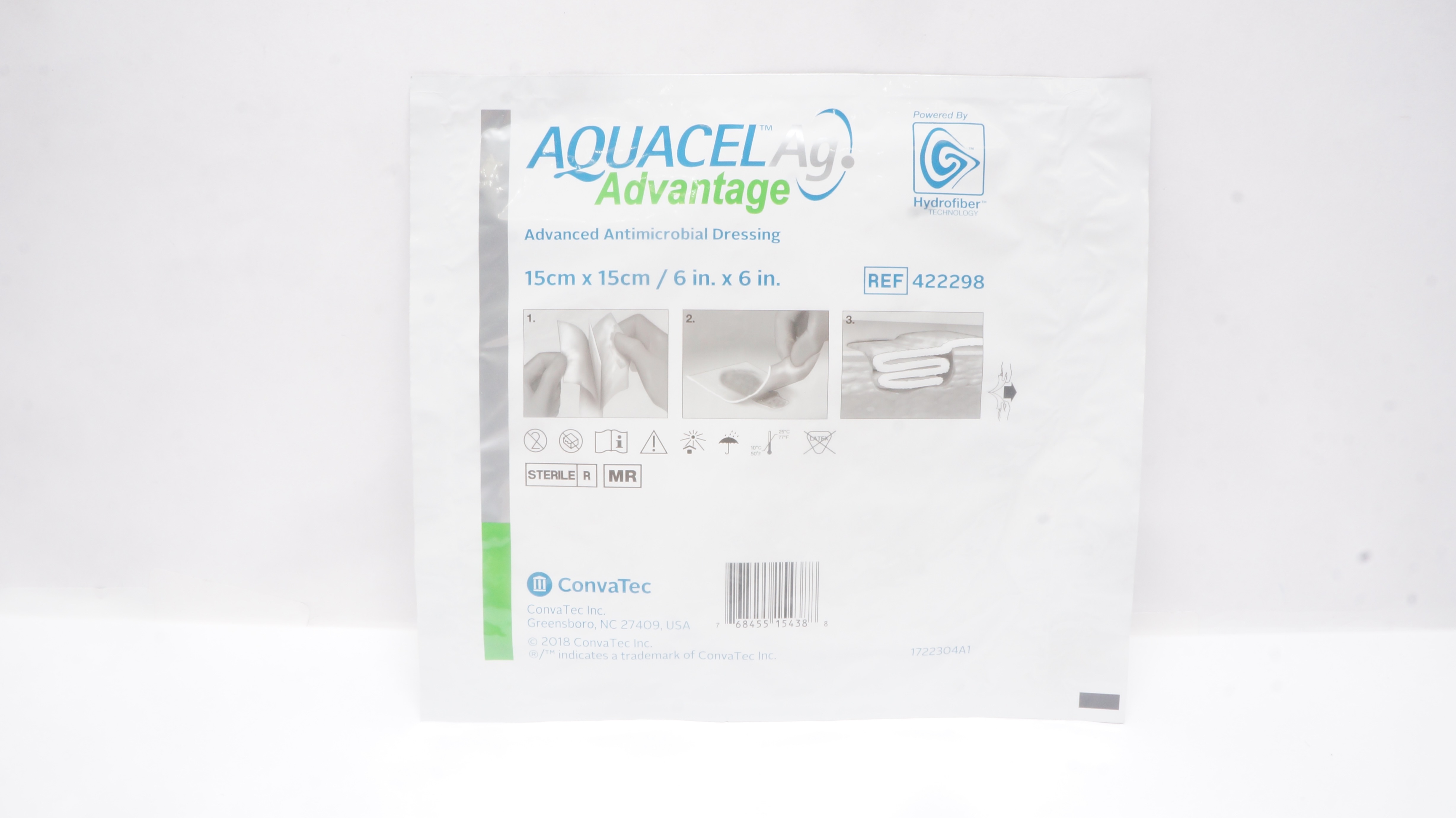 ConvaTec 422298 AquacelAg Advanced Antimicrobial Dressing 6inch x 6inch (x)