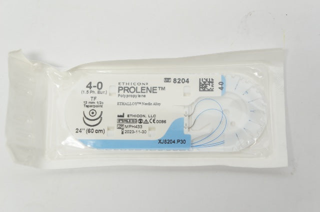 Ethicon 8204 4-0 PROLENE, TF, 13mm 1/2c Taper, Non-Absorbable Stre 24inch
