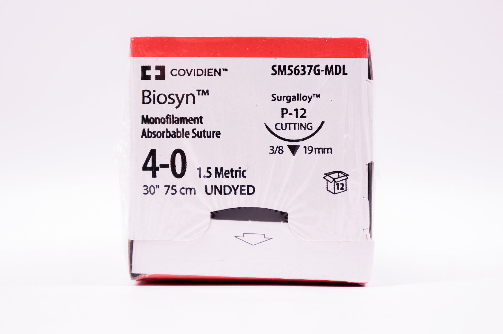 Covidien SM5637G-MDL 4-0 Biosyn, P-12 Cutting, 3/8 19mm, 30inch - Box of 12