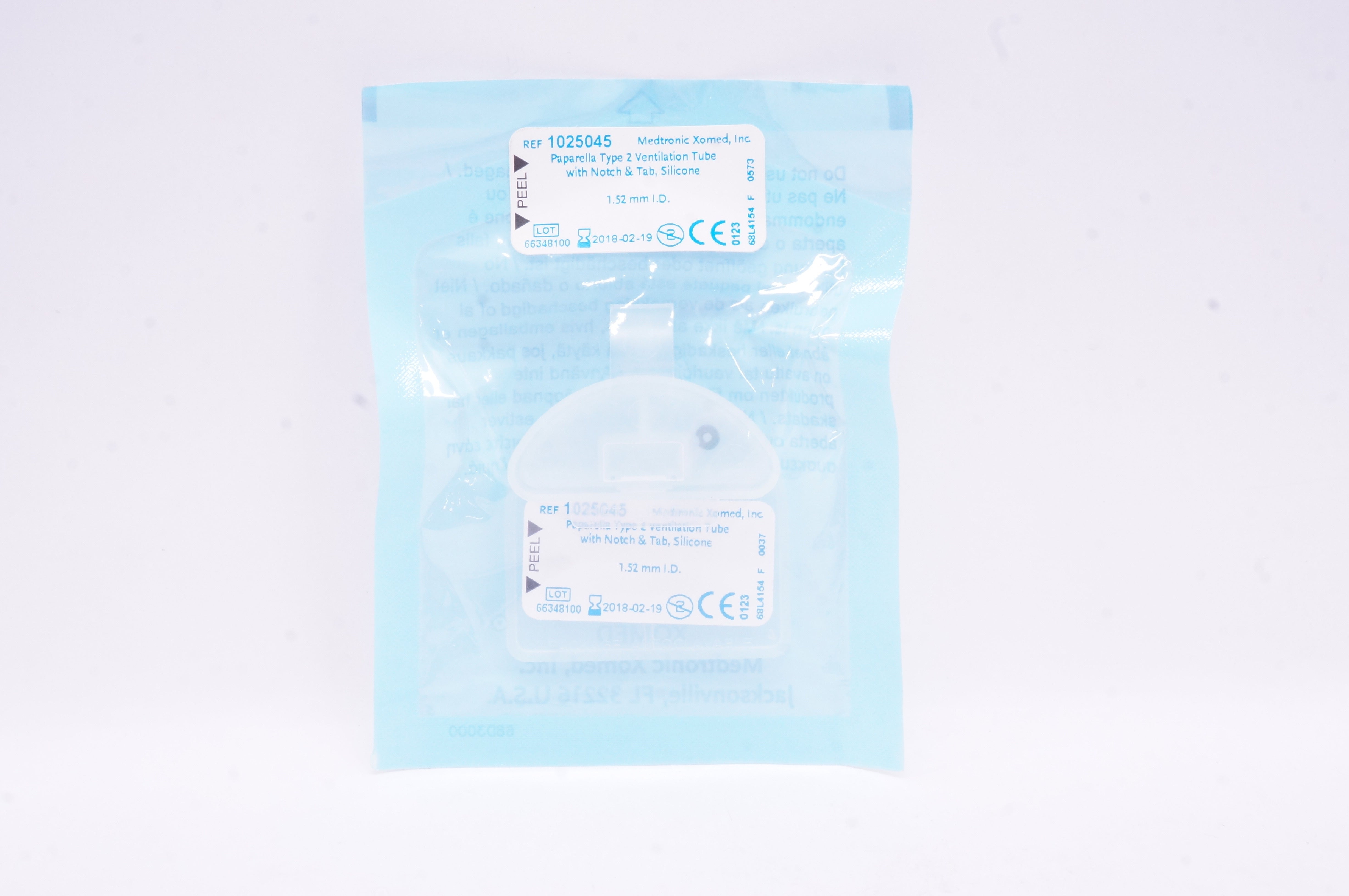 Medtronic 1025045 Paparella Type 2 Ventilation Tube With Notch & Tab 1.52mm (x)