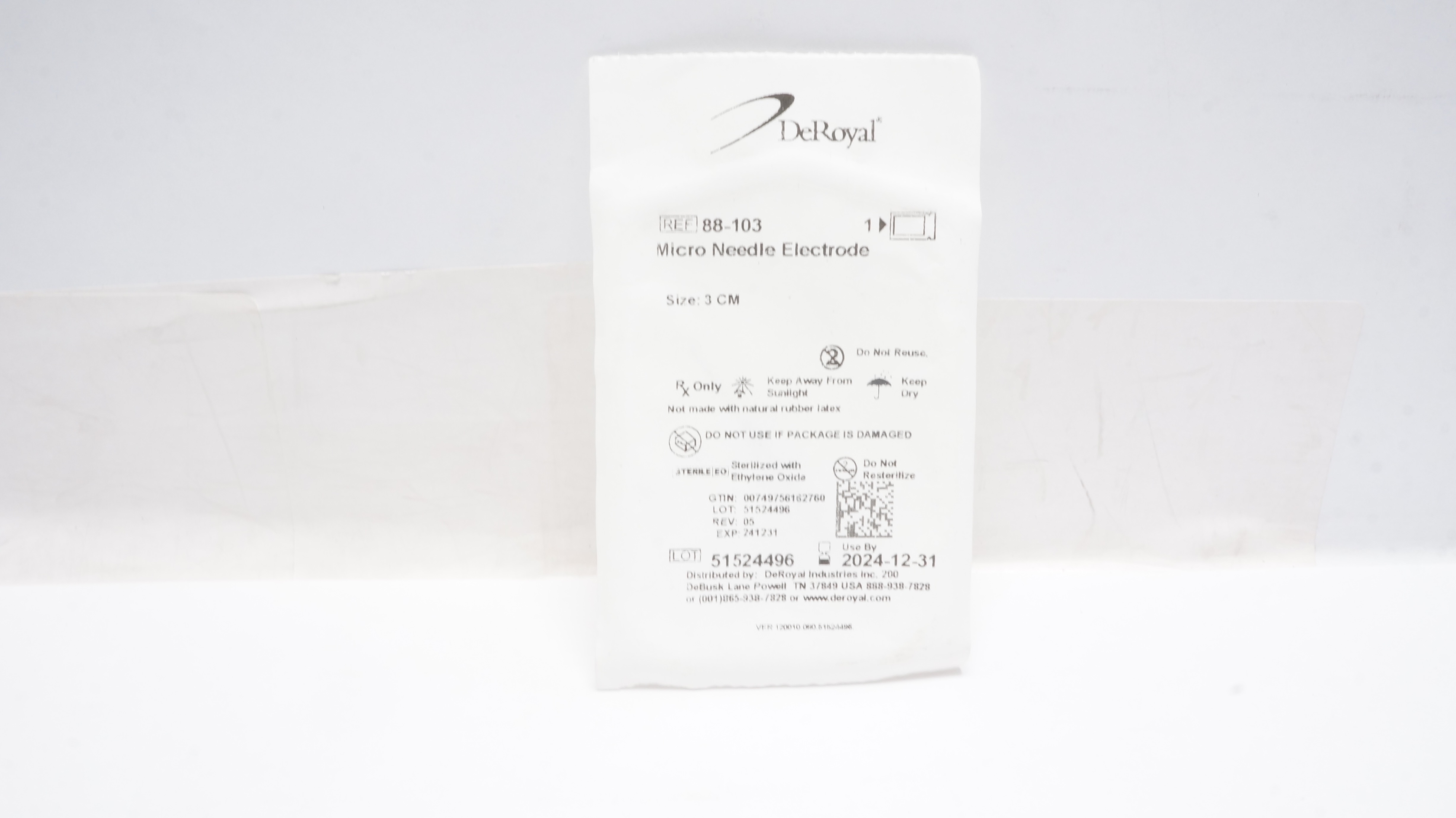 DeRoyal 88-103 Micro Needle Electrode 3cm (x)