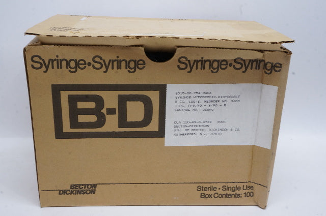 BD 9603 Hypodermic Syringe 5cc - Box of 100