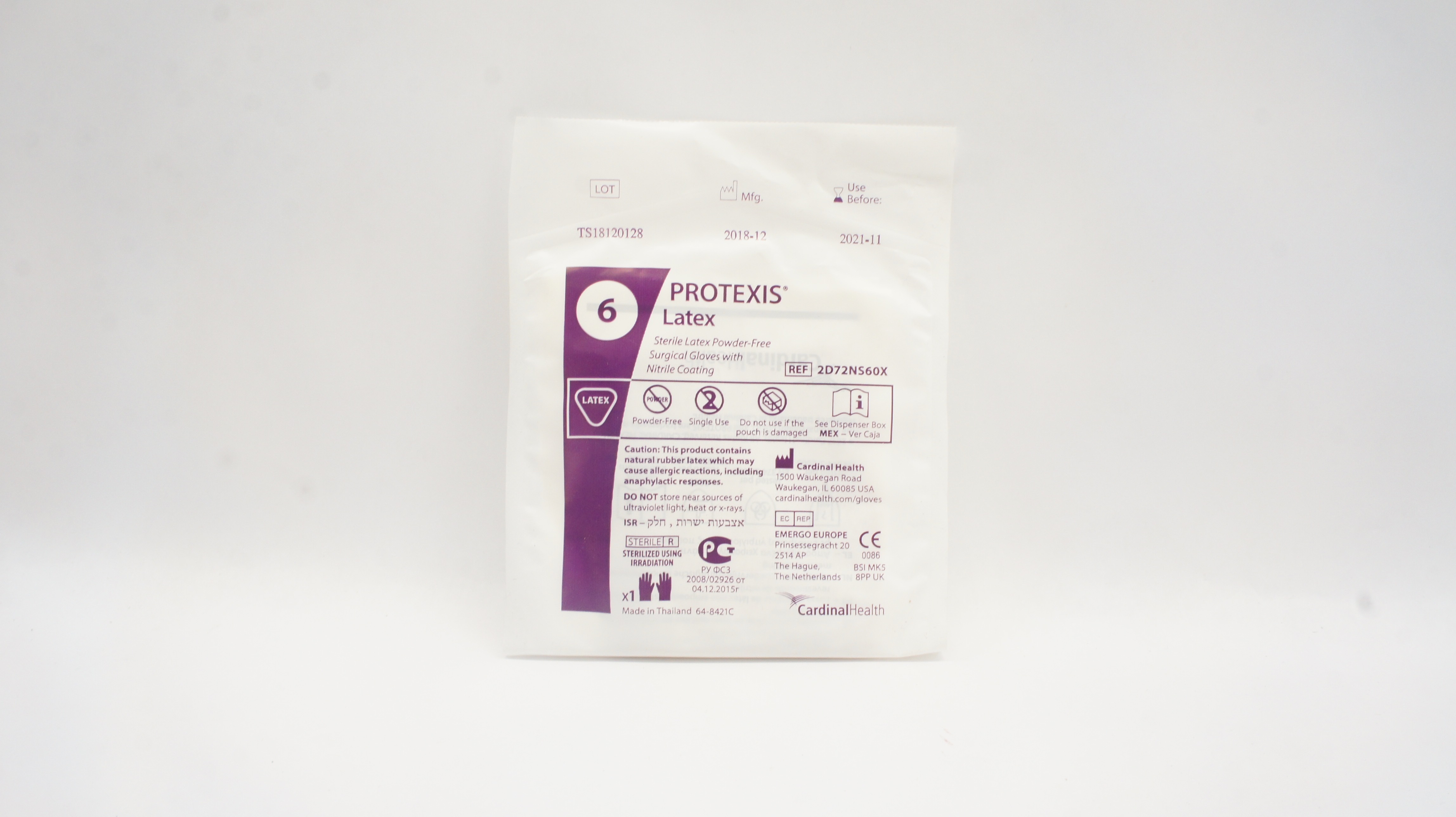 Cardinal Health 2D72NS60X Protexis Latex Powder-Free Gloves Size 6 (x)