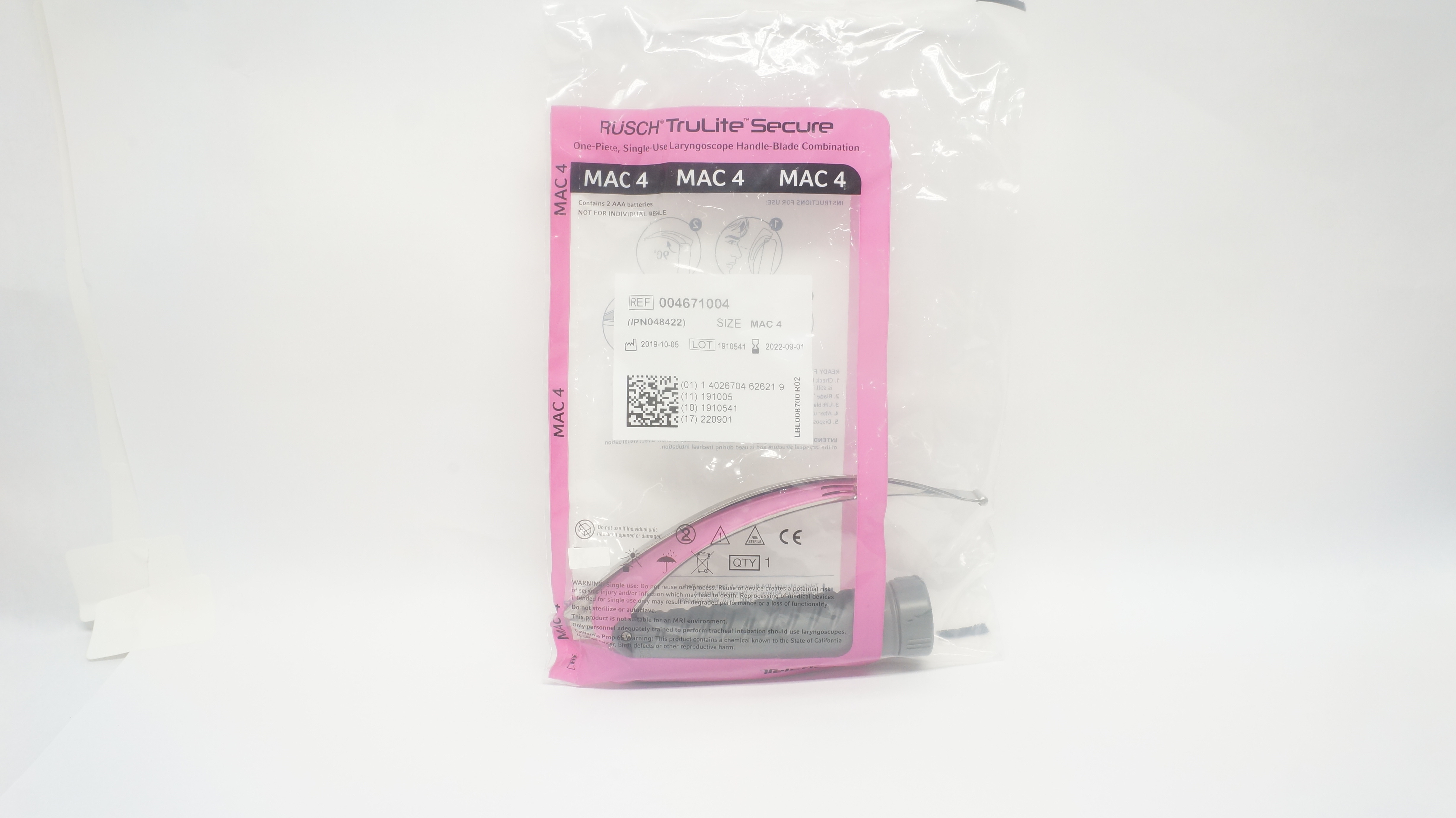 Teleflex 004671004 TruLite Secure Laryngoscope Handle-Blade Combination MAC 4(x)