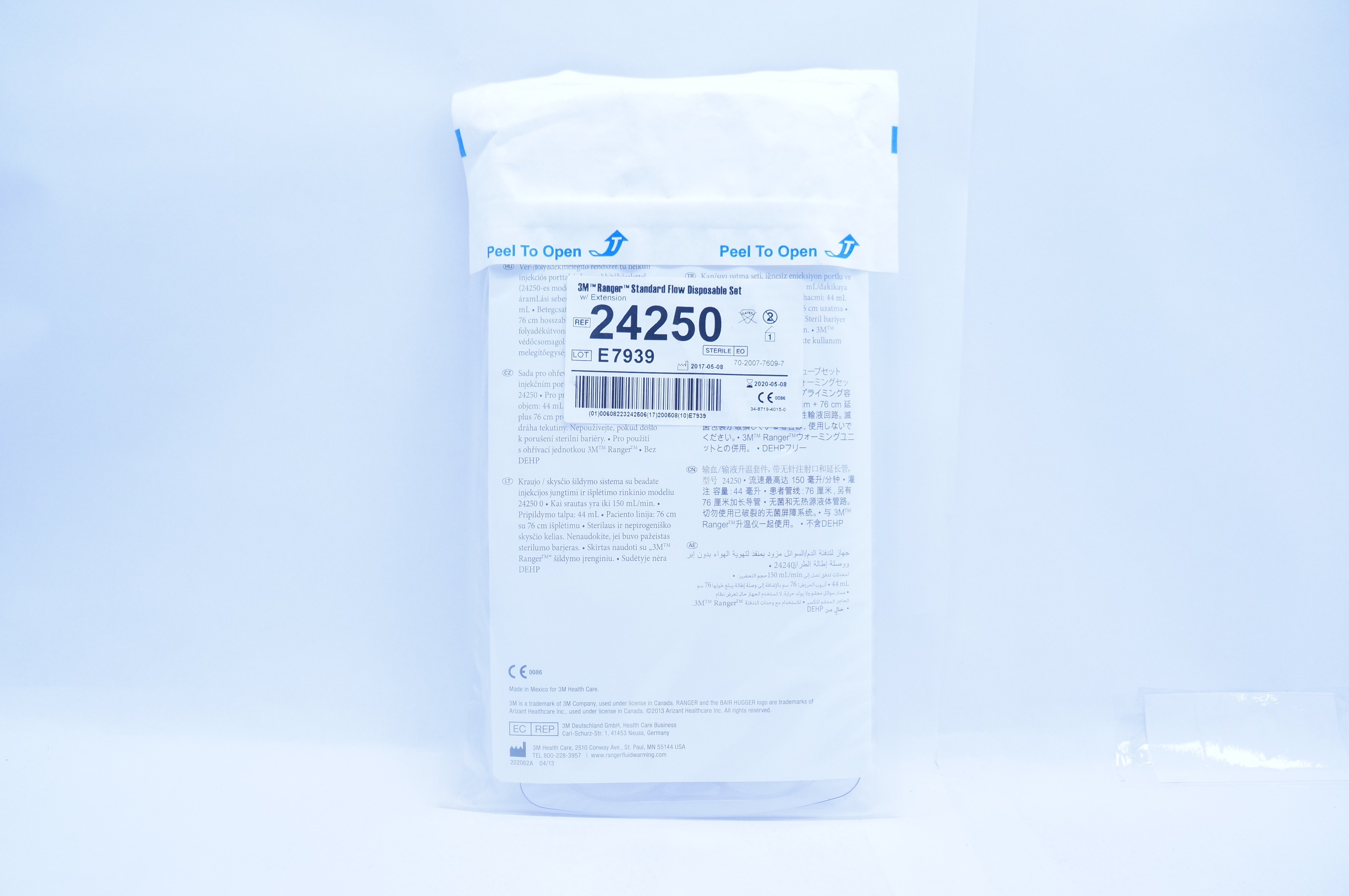 3M 24250 Ranger Standard Flow Blood/Fluid Warming Set with Extension (x)