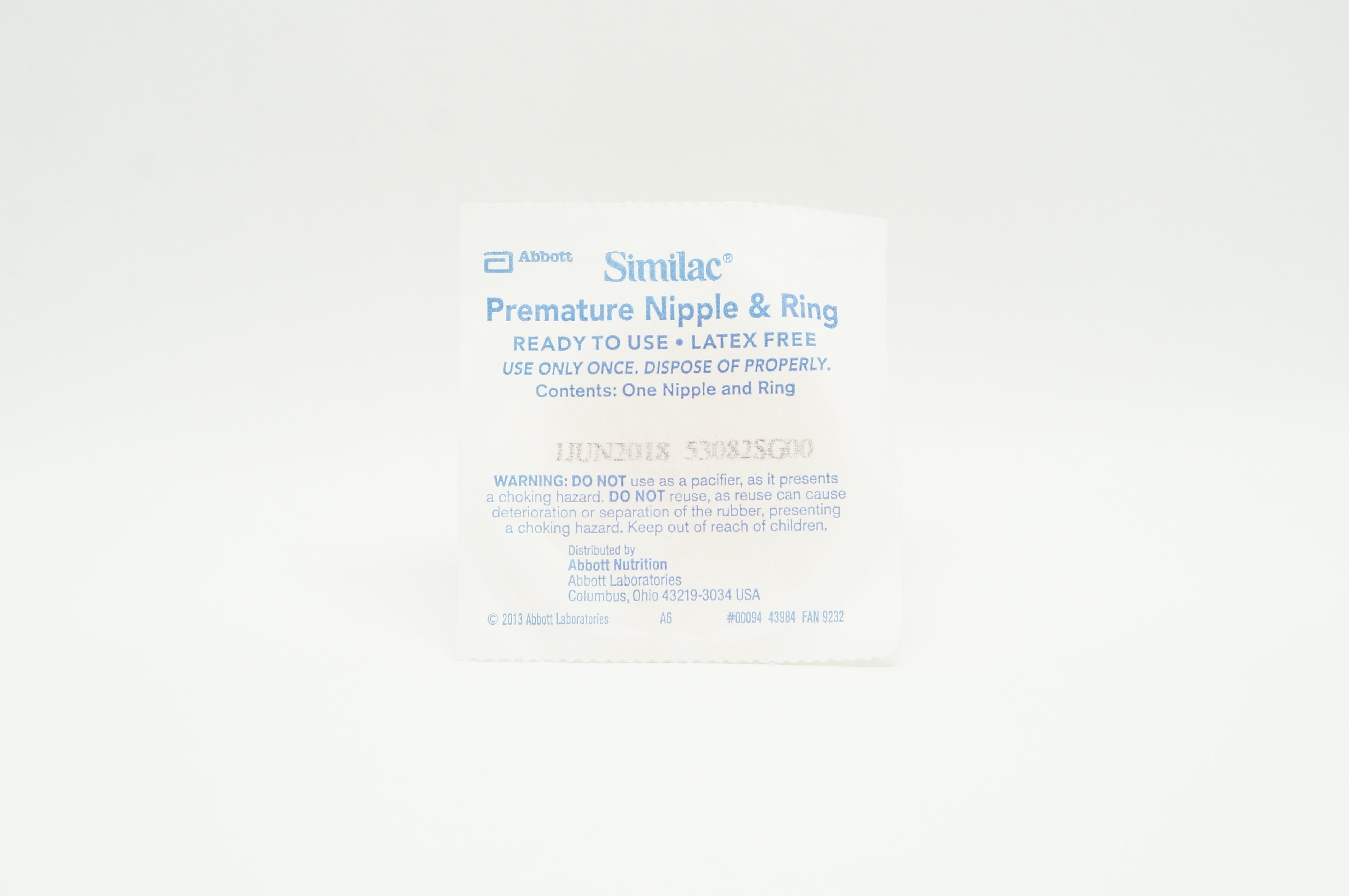 Abbott  53082SG00 Similac Premature Nipple and Ring (x)