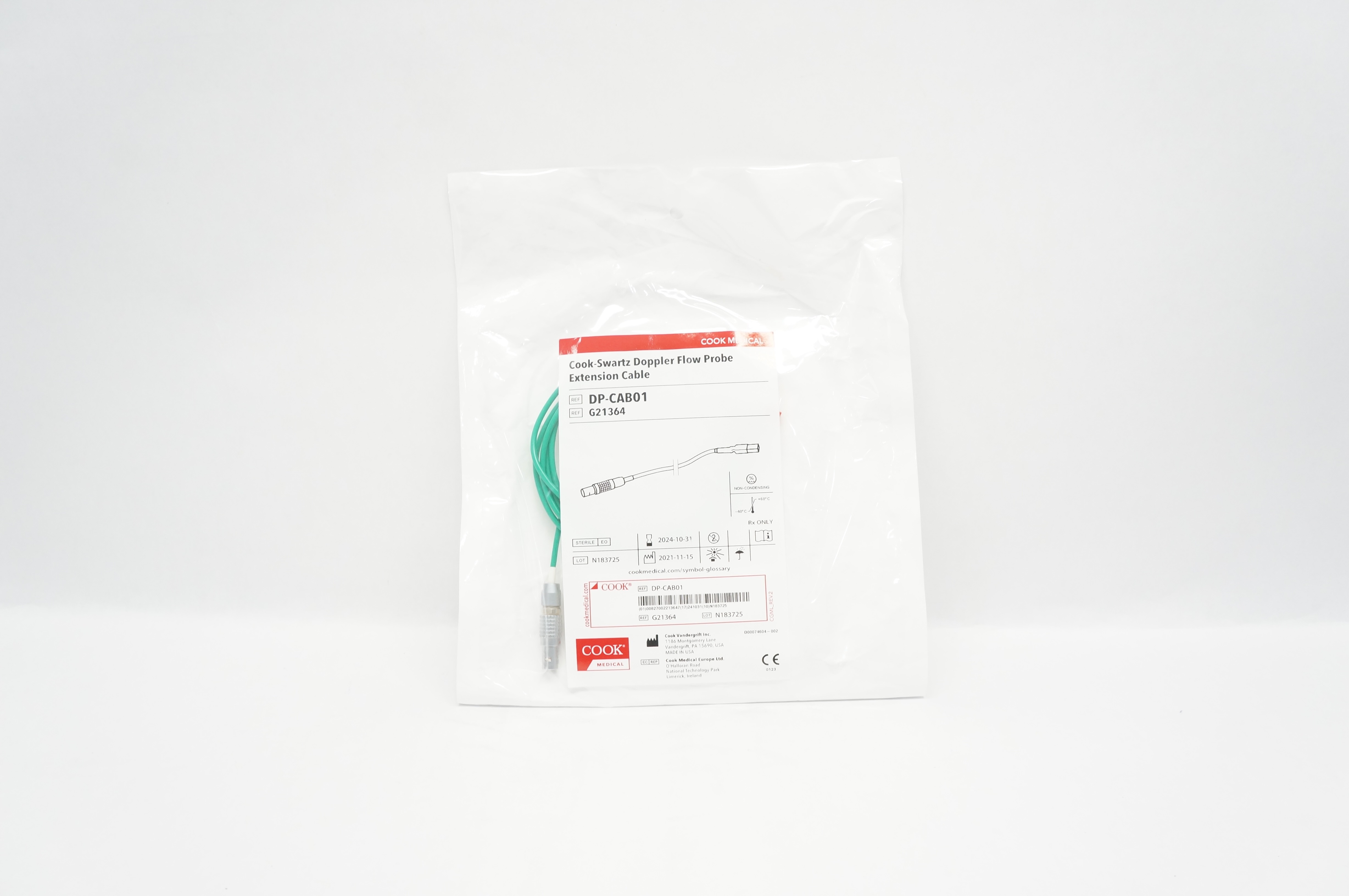 Cook Medical G21364 Cook-Swartz Doppler Flow Probe Extension Cable