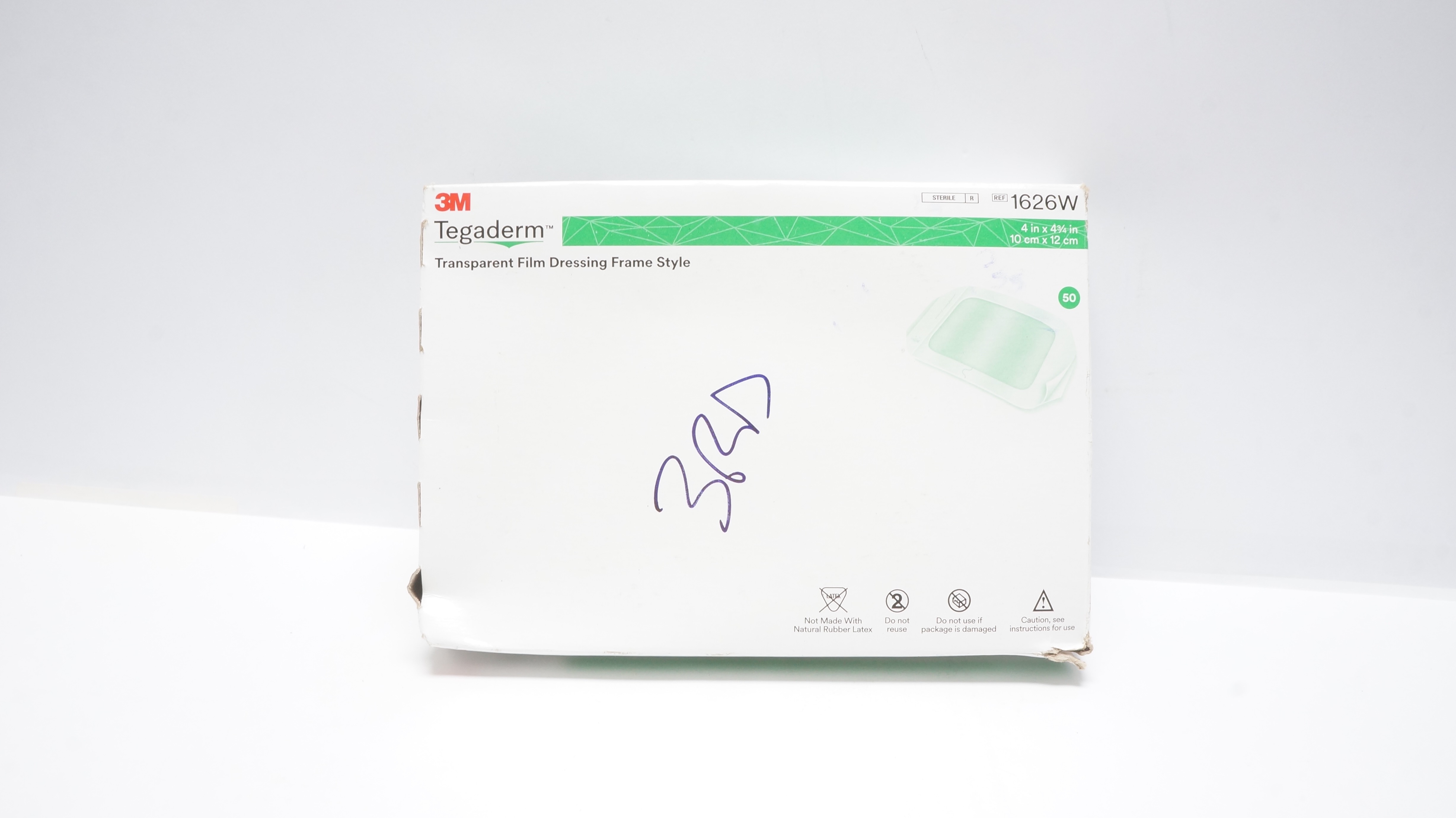 3M 1626W Tegaderm Transparent Film Dressing 4 x 4-3/4inch (x) - Box of 49