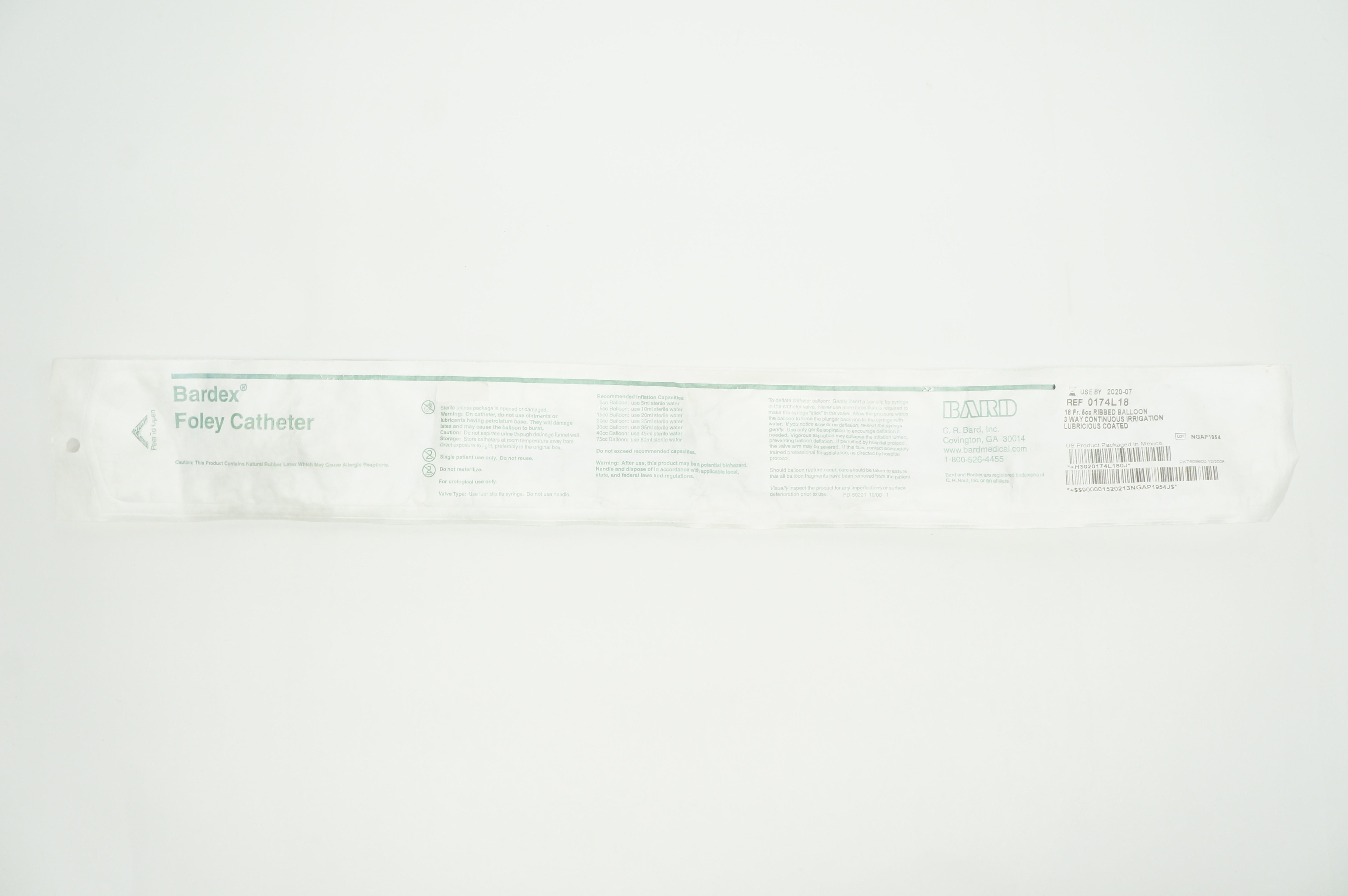 Bard 0174L18 Bardex Foley Cath. 18Fr. 5cc (x)