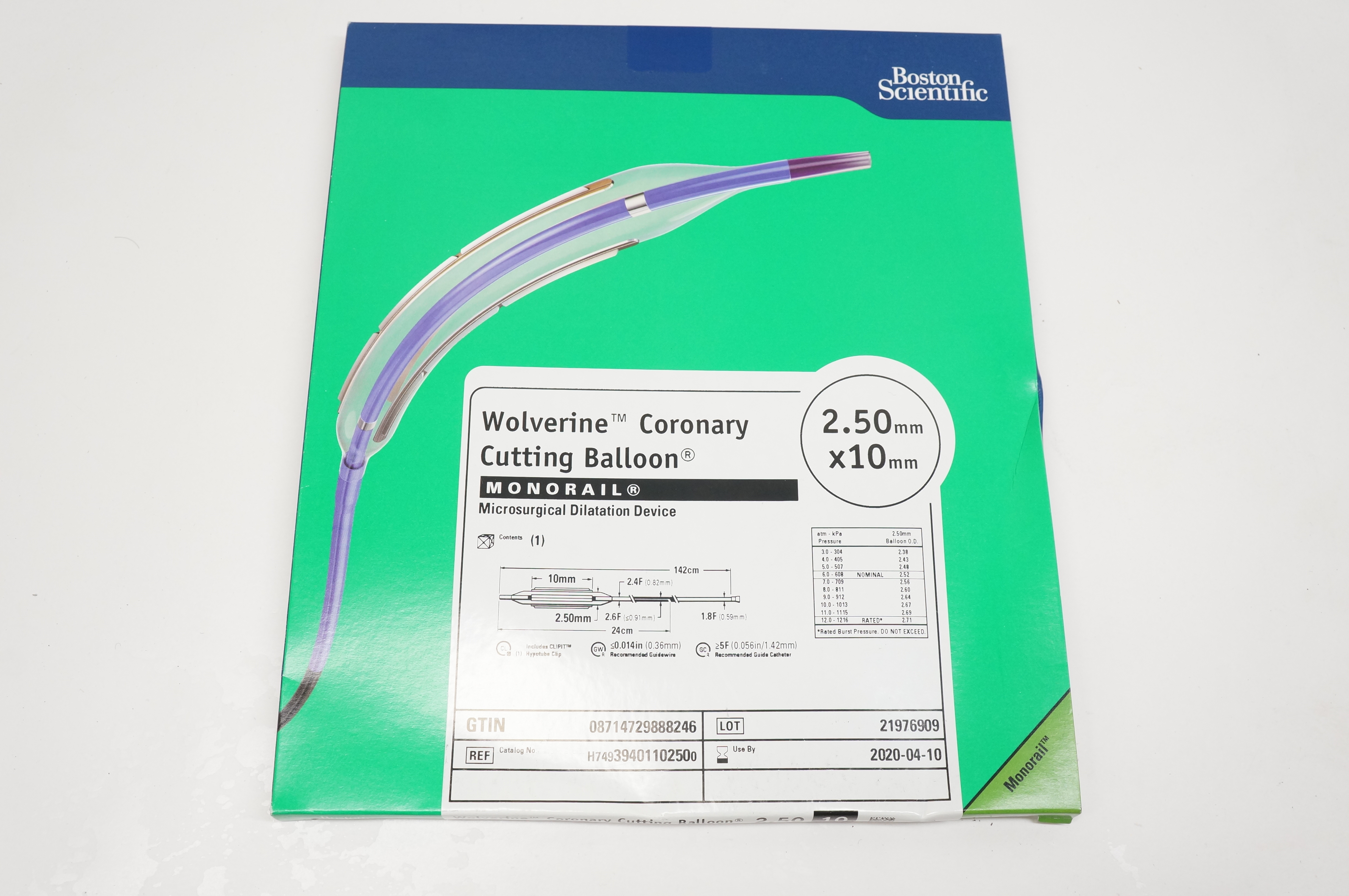 Boston Scientific 3940110250 Wolverine Coronary Cutting Balloon 2.50mm x 10mm(x)