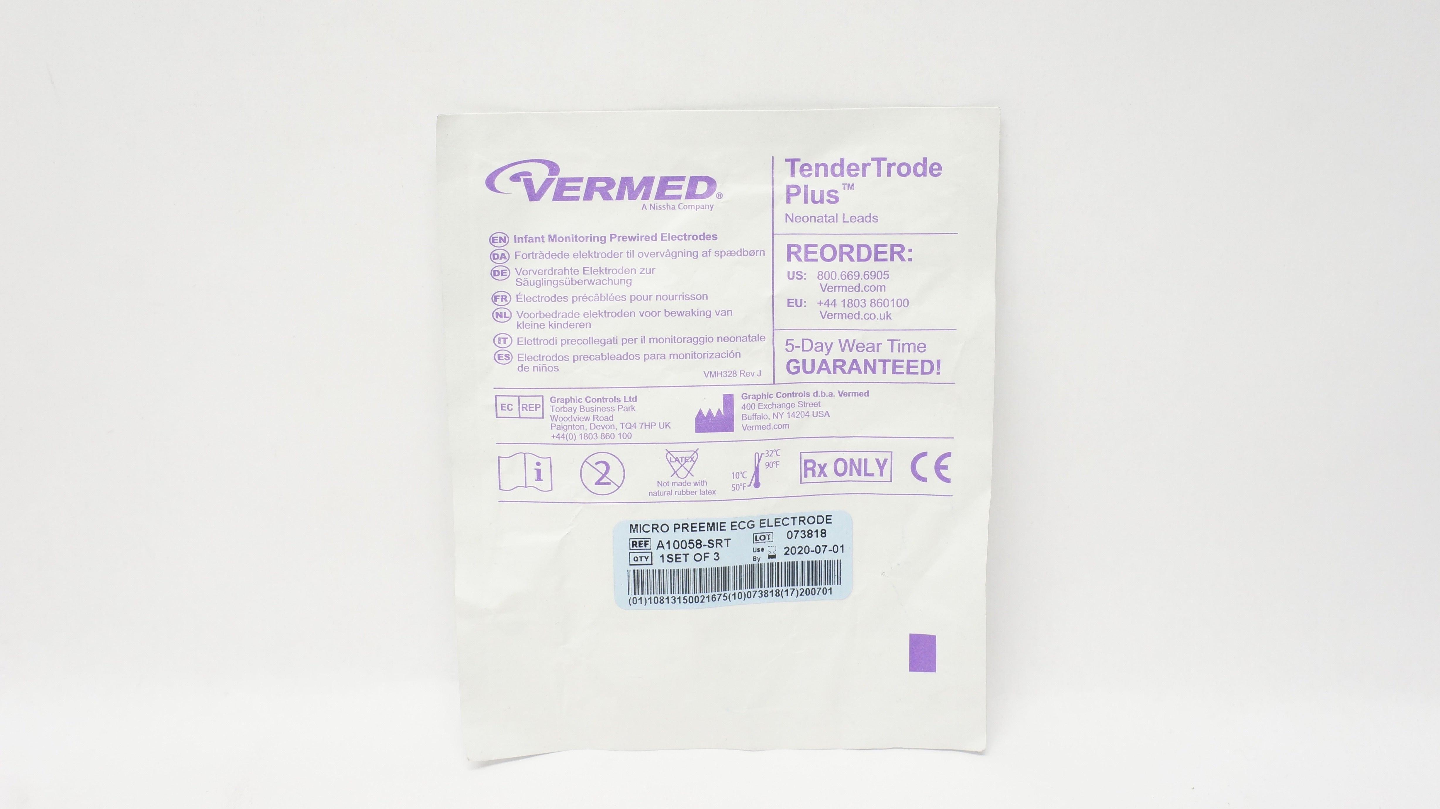 Vermed A10058-SRT Infant Monitoring Prewired Electrodes (x) - Set of 3