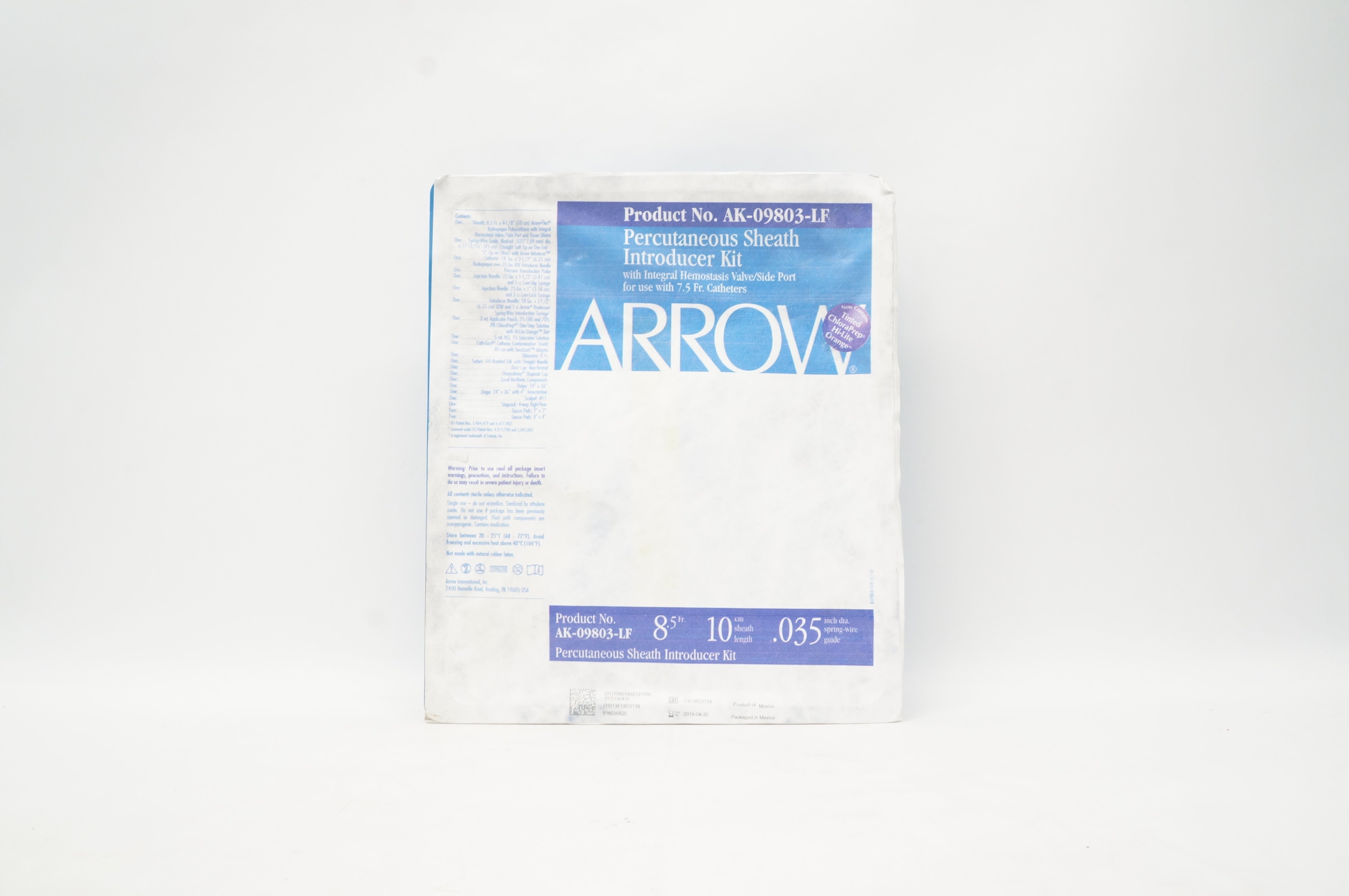 Arrow AK-09803-LF Percutaneous Sheath Introducer Kit 8.5Fr., 10cm (x)