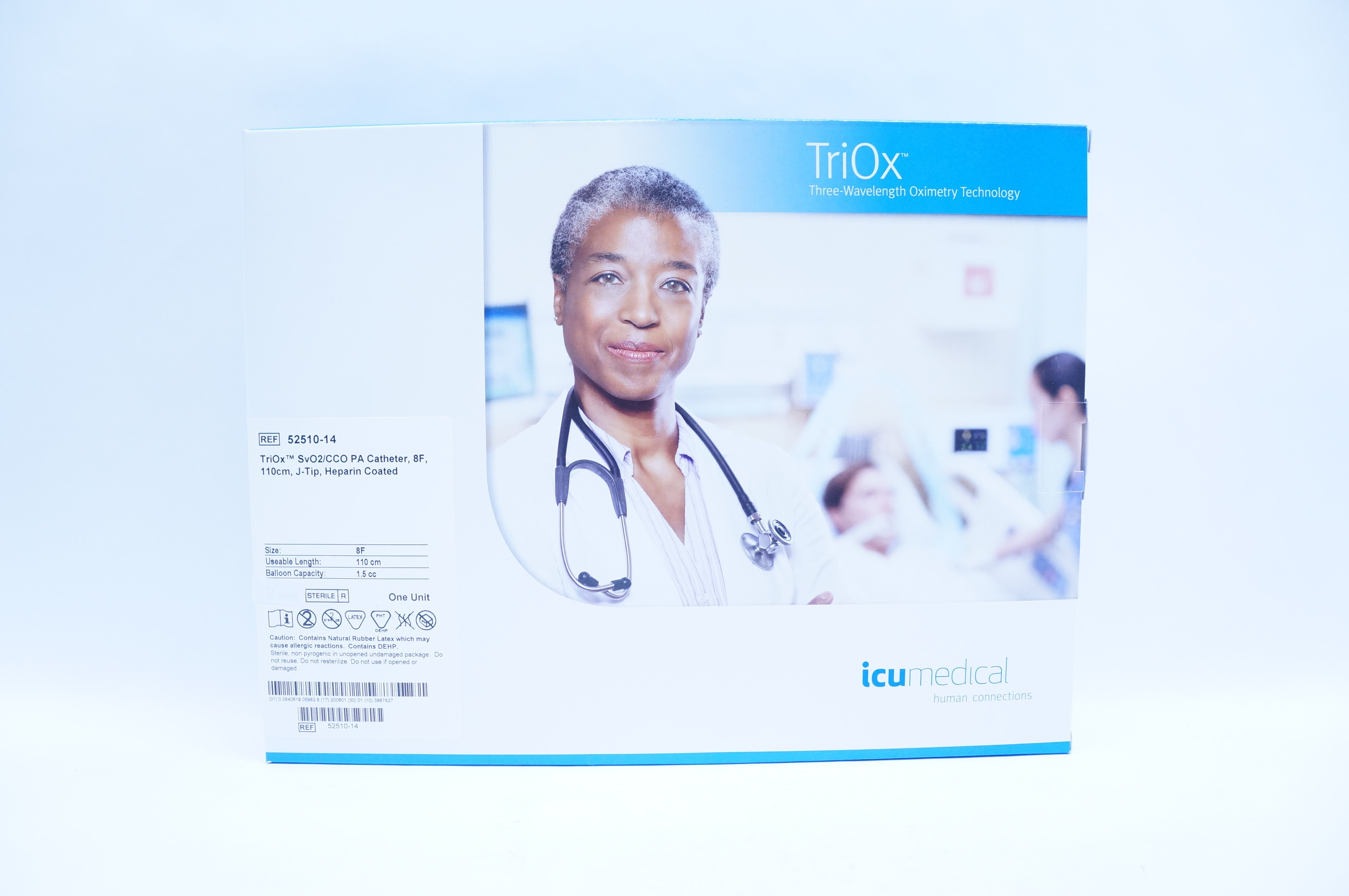ICU Medical 52510-14 TriOx SvO2/CCO PA Cath., 8F x 110cm, J-Tip, Heparin (x)