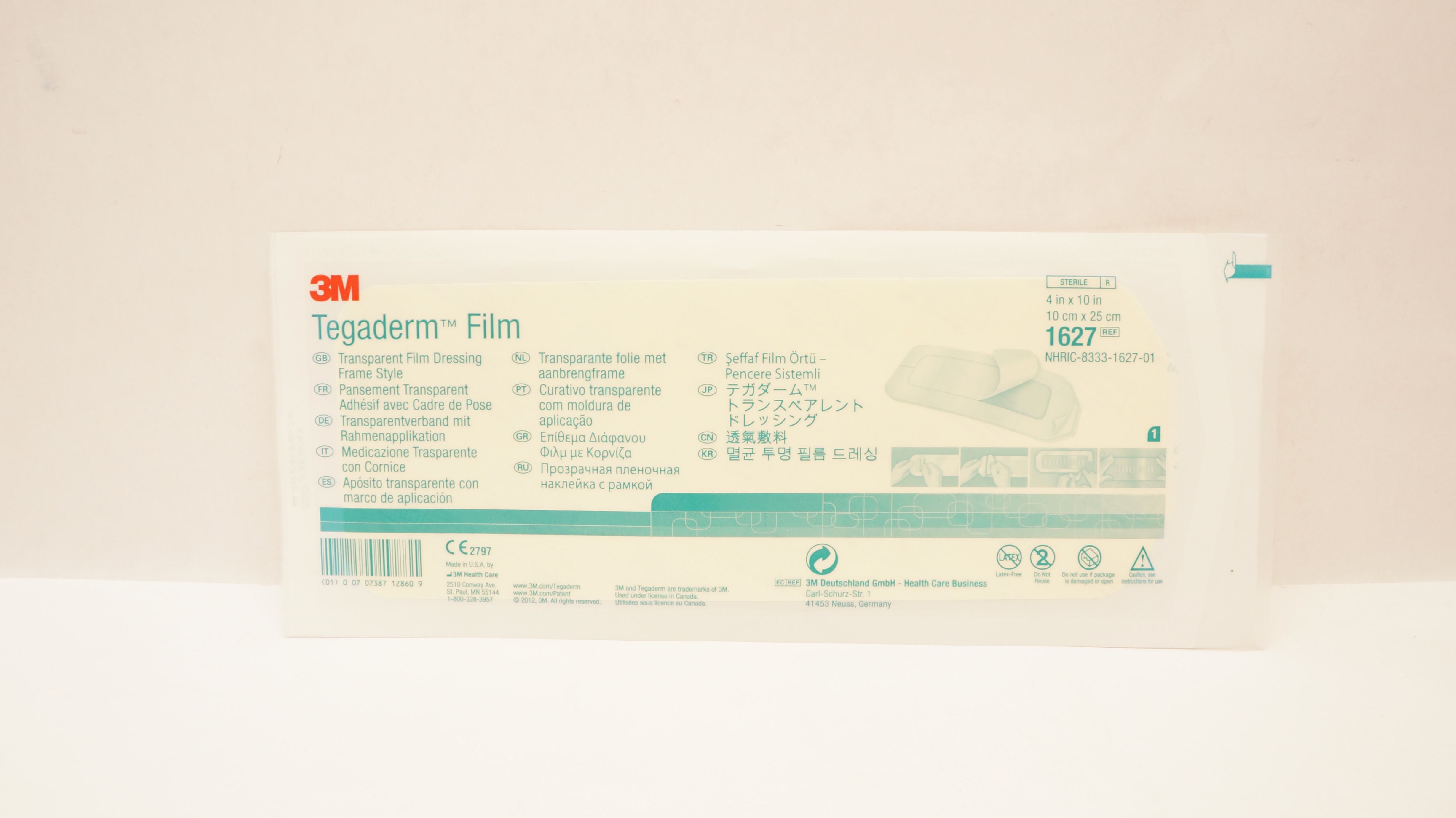 3M 1627 Tegaderm Film 4inch x 10inch