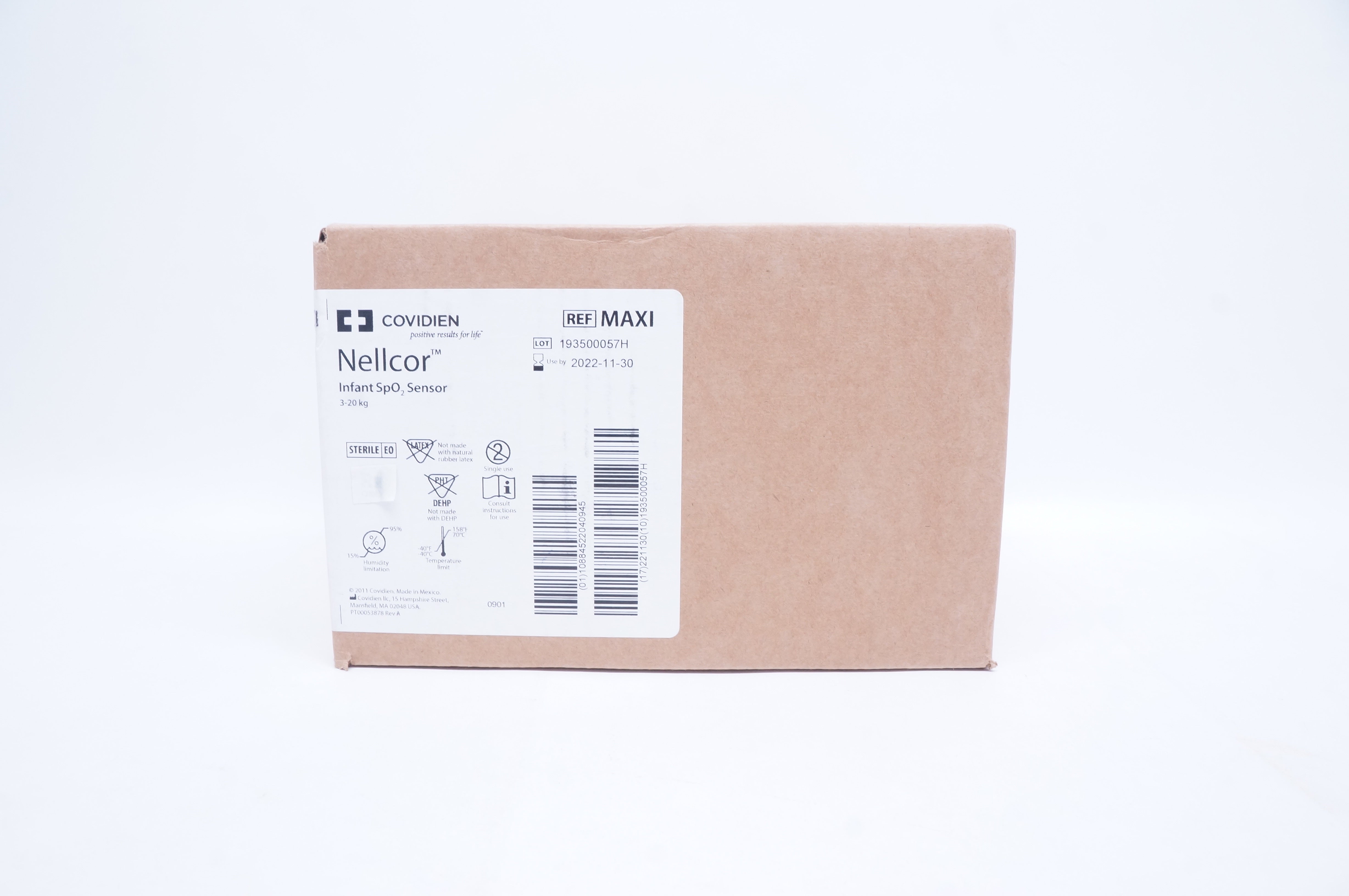 Covidien MAXI Nellcor Infant SpO2 Sensor OxiMax Technology 3-20kg - Case of 24