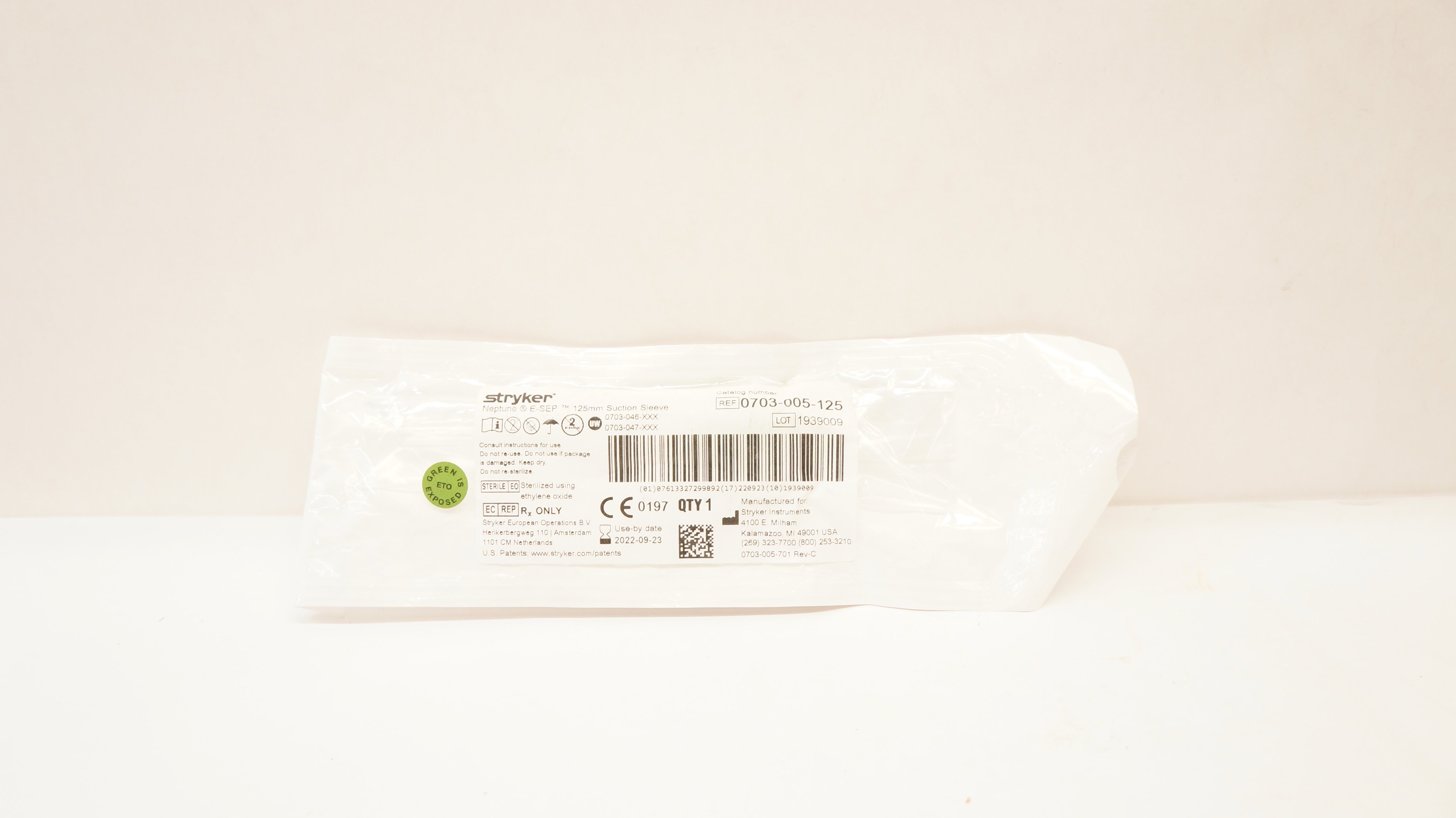 Stryker 0703-005-125 Neptune E-Sep 125mm Suction Sleeve (x)