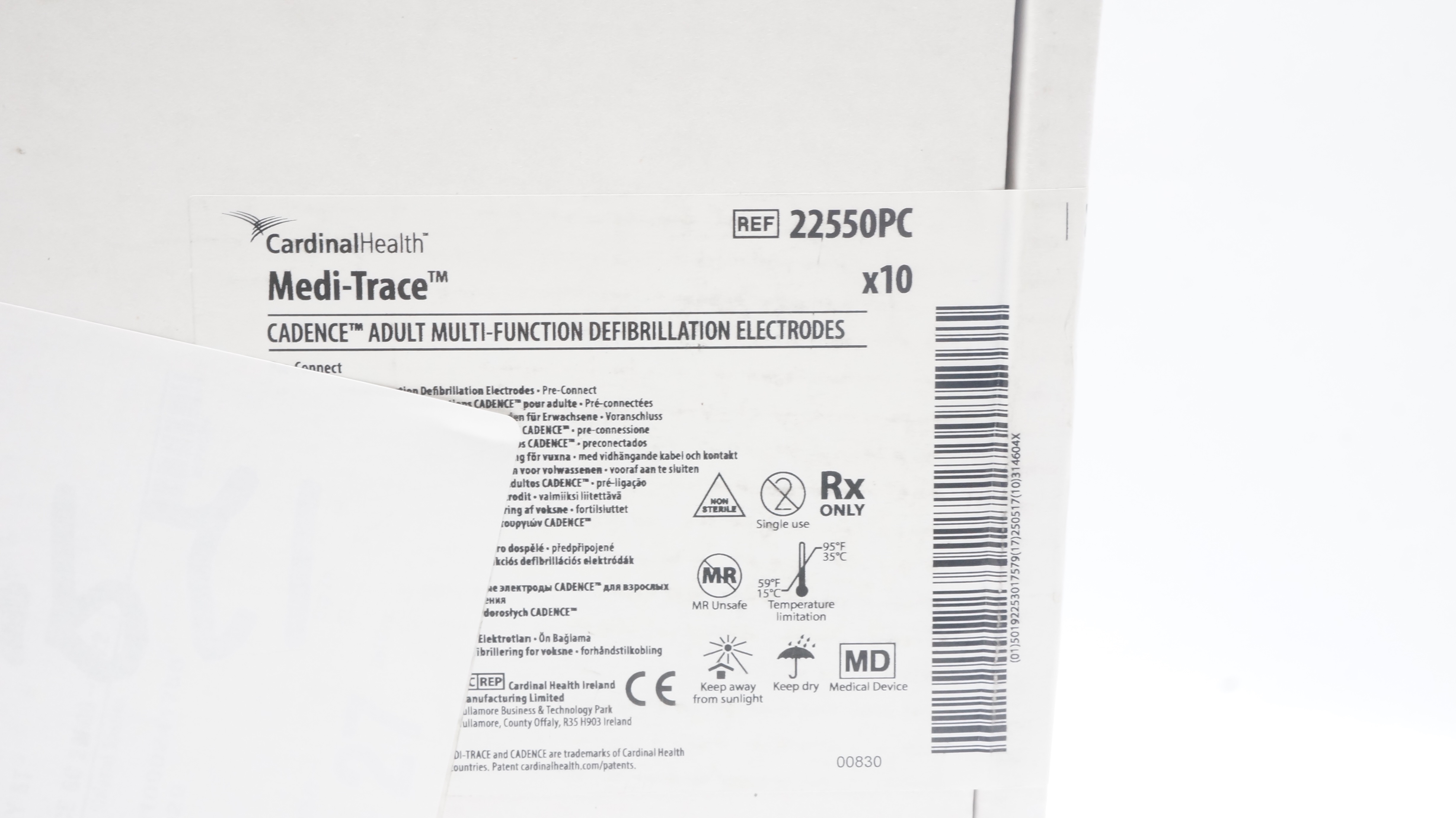 Cardinal Health 22550PC Medi-Trace Cadence Multi-Function Electrodes - Box of 10