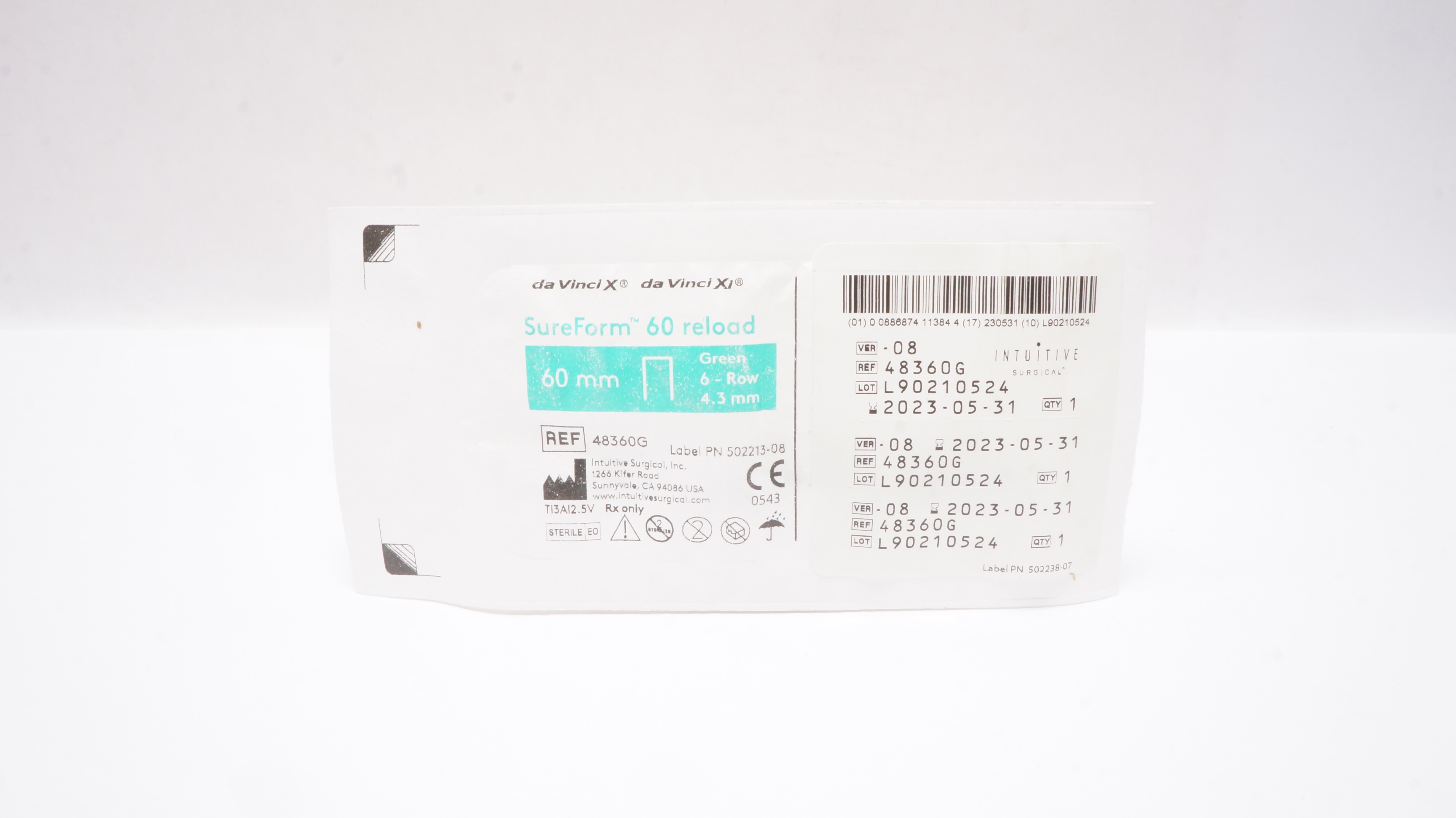 Intuitive 48360G da Vinci X Xi SureForm Stapler 60mm Reload 6-Row 4.3mm (x)