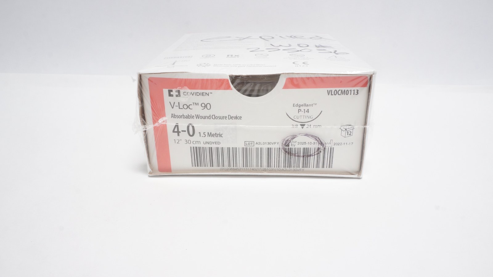 Covidien VLOCM0113 V-Loc 90 Wound Closure 4-0 12" Undyed - box of 12