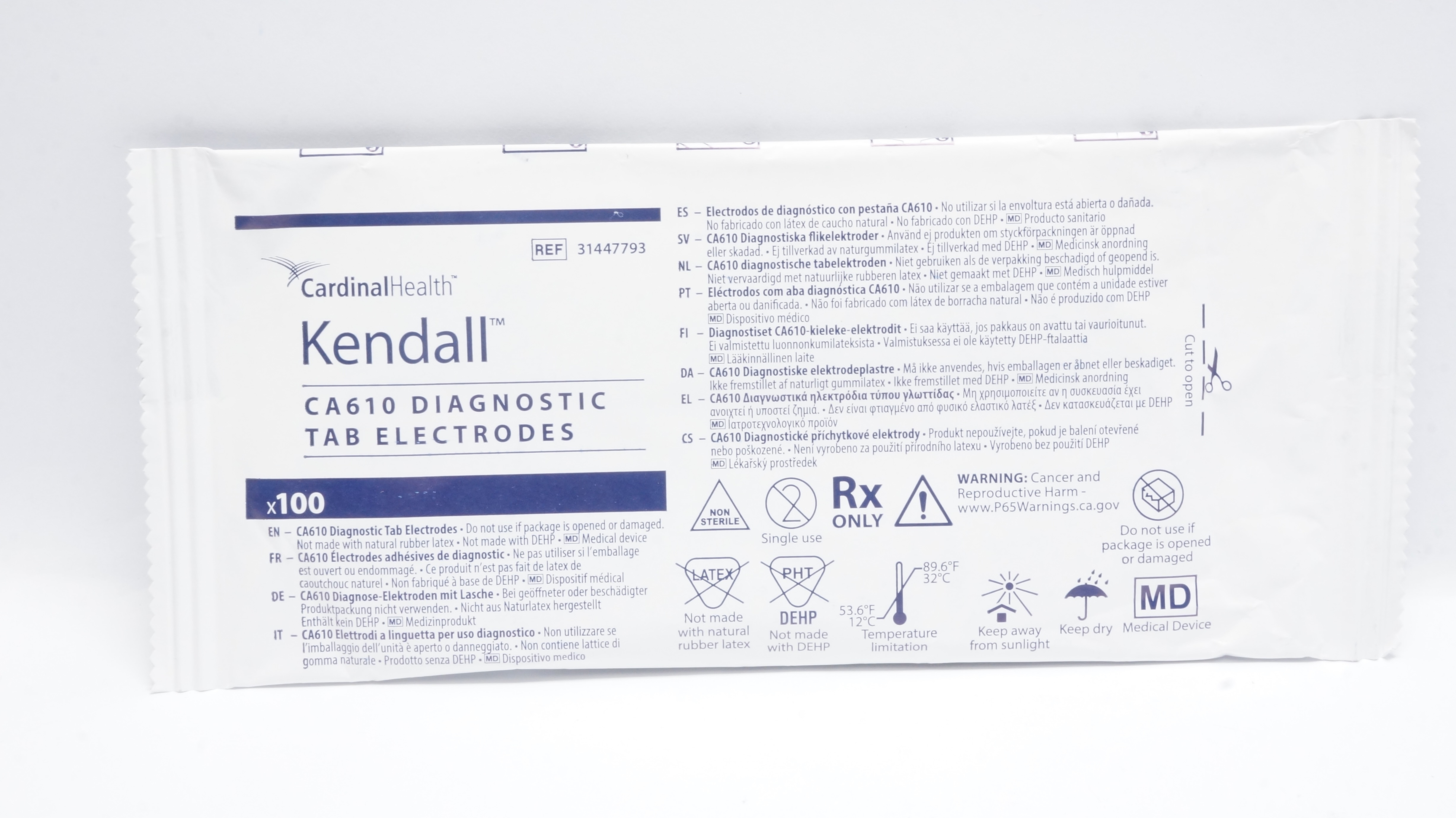 Cardinal Health 3144793 CA610 Diagnostic Tab Electrodes (x) - Pack of 100