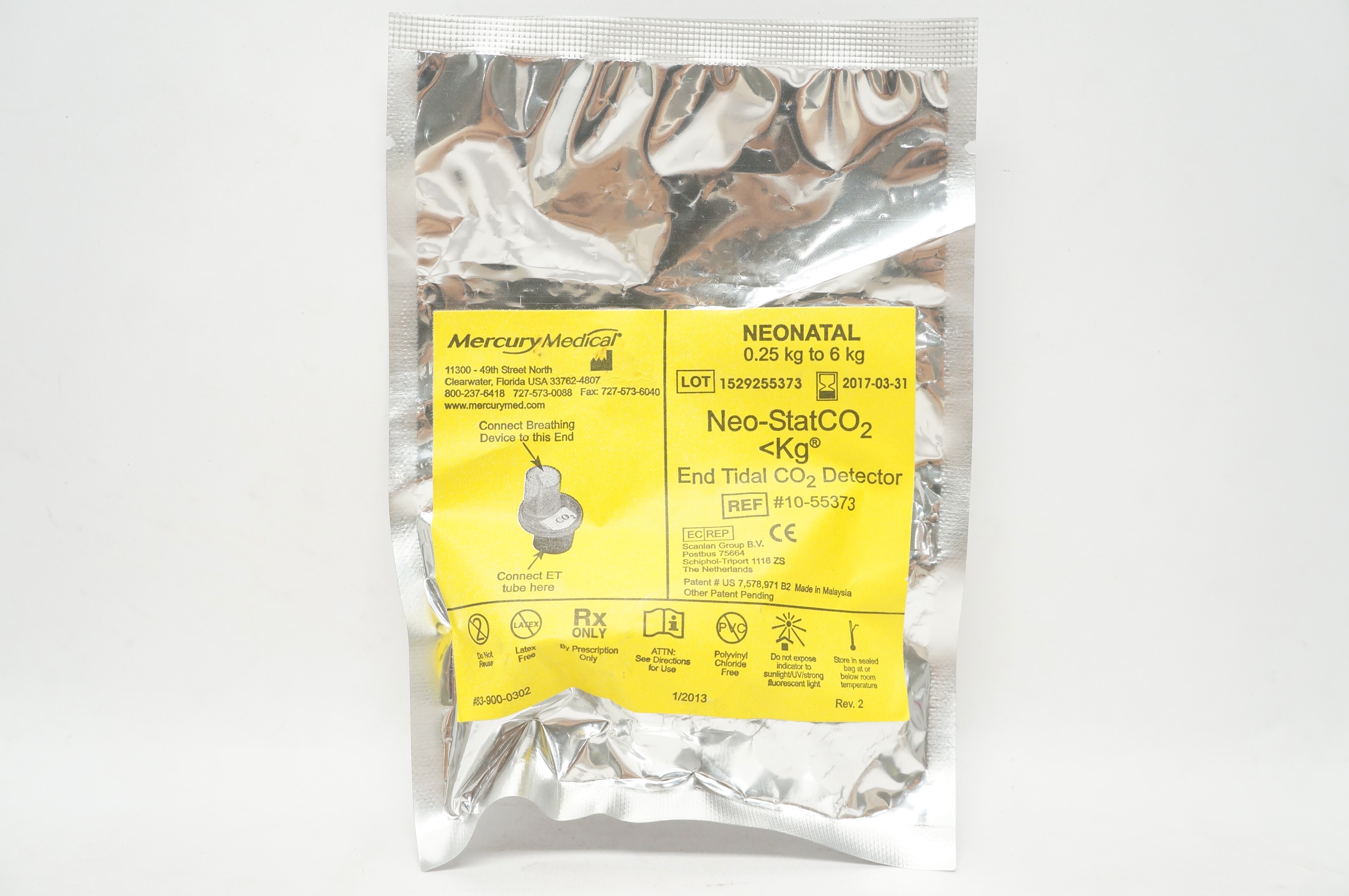 Mercury Medical 10-55373 NEONATAL Neo-StatCO2<Kg End Trial CO2 Detector (x)