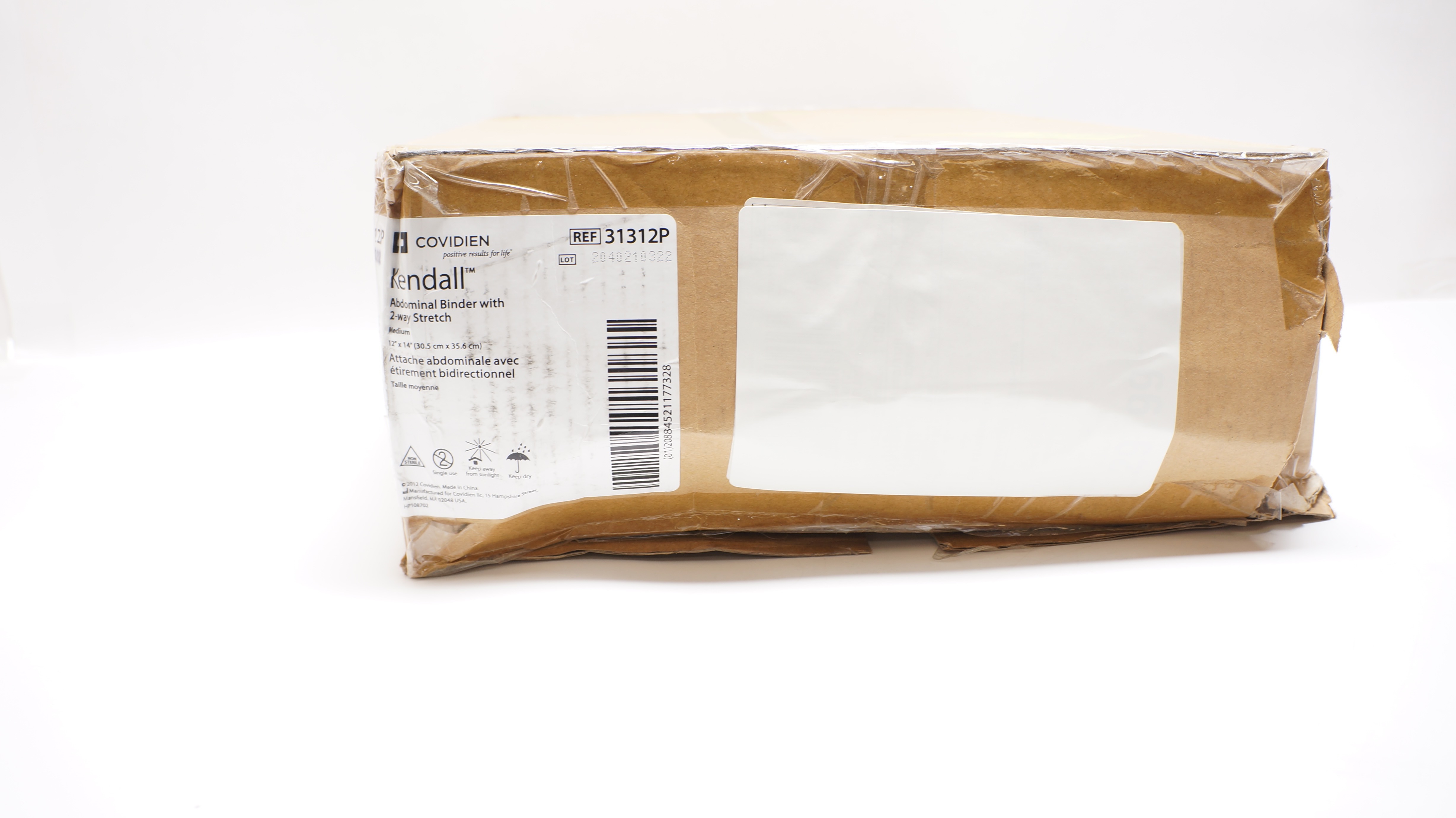 Covidien 31312P Kendall Abdominal Binder w/2-way Stretch, Medium, 12 x 14In - Box of 28