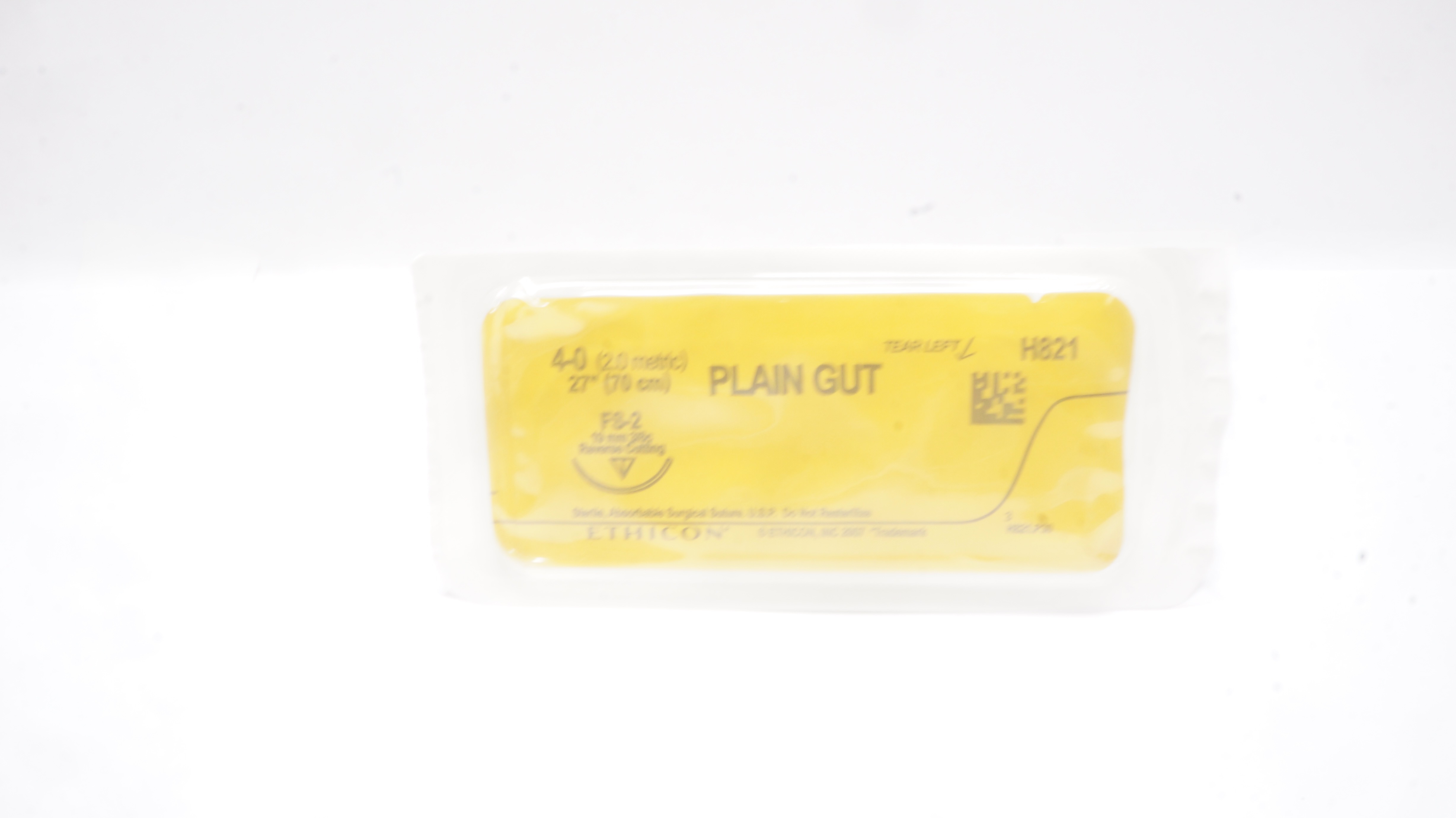 Ethicon H821 4-0 PLAIN GUT Surgical Stre FS-2 19mm 3/8c ReverseCutting 27In