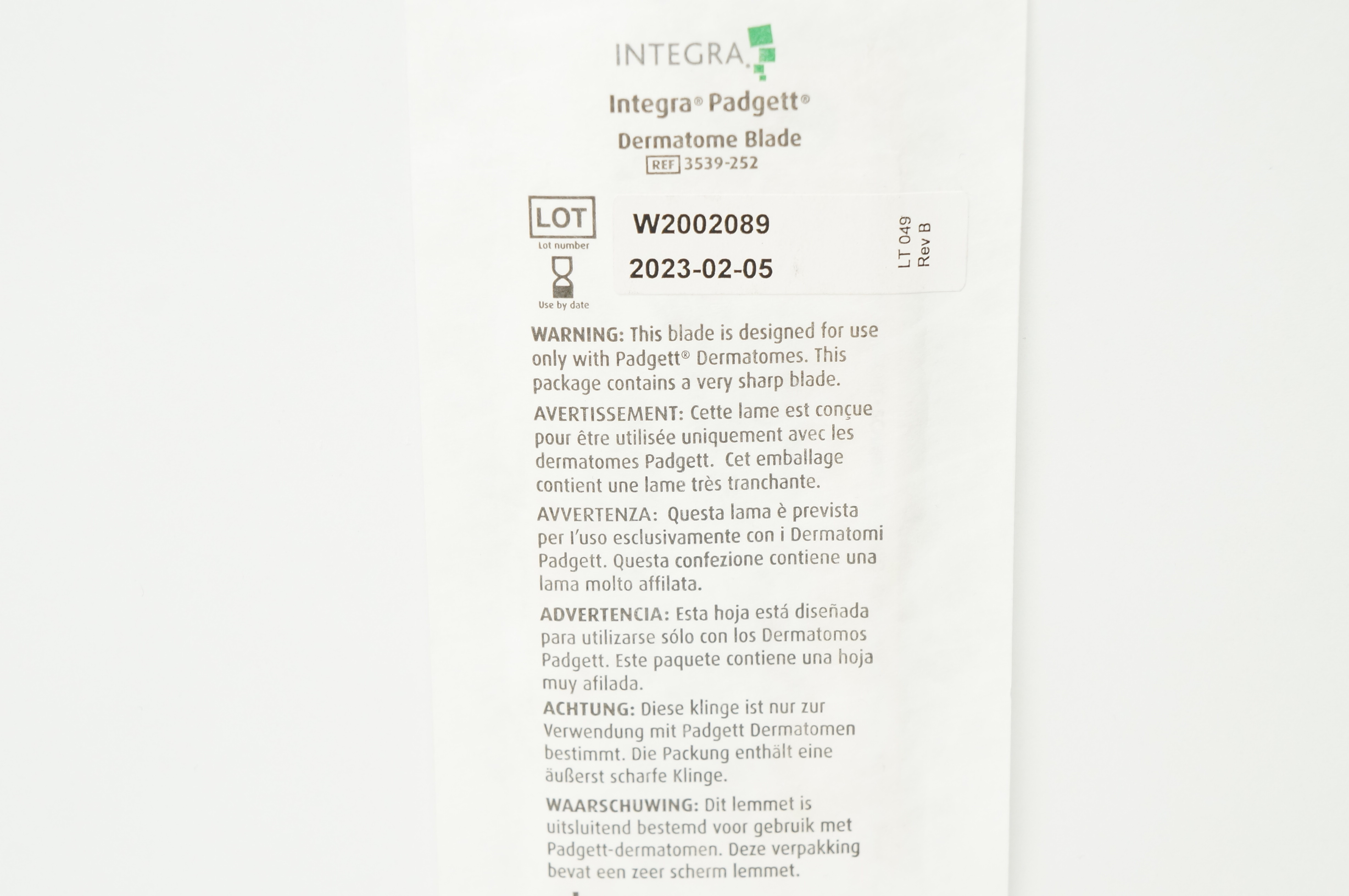 Integra 3539-252 Padgett Dermatome Blade