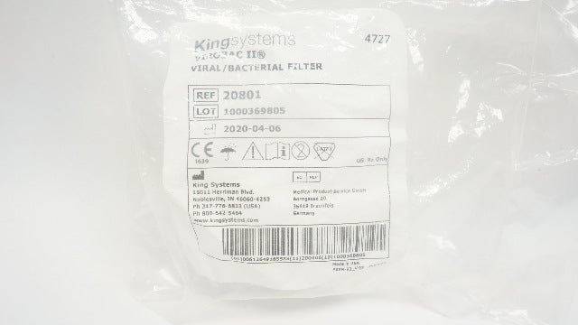 King Systems 20801 Virobac II, Viral / Bacterial Filter