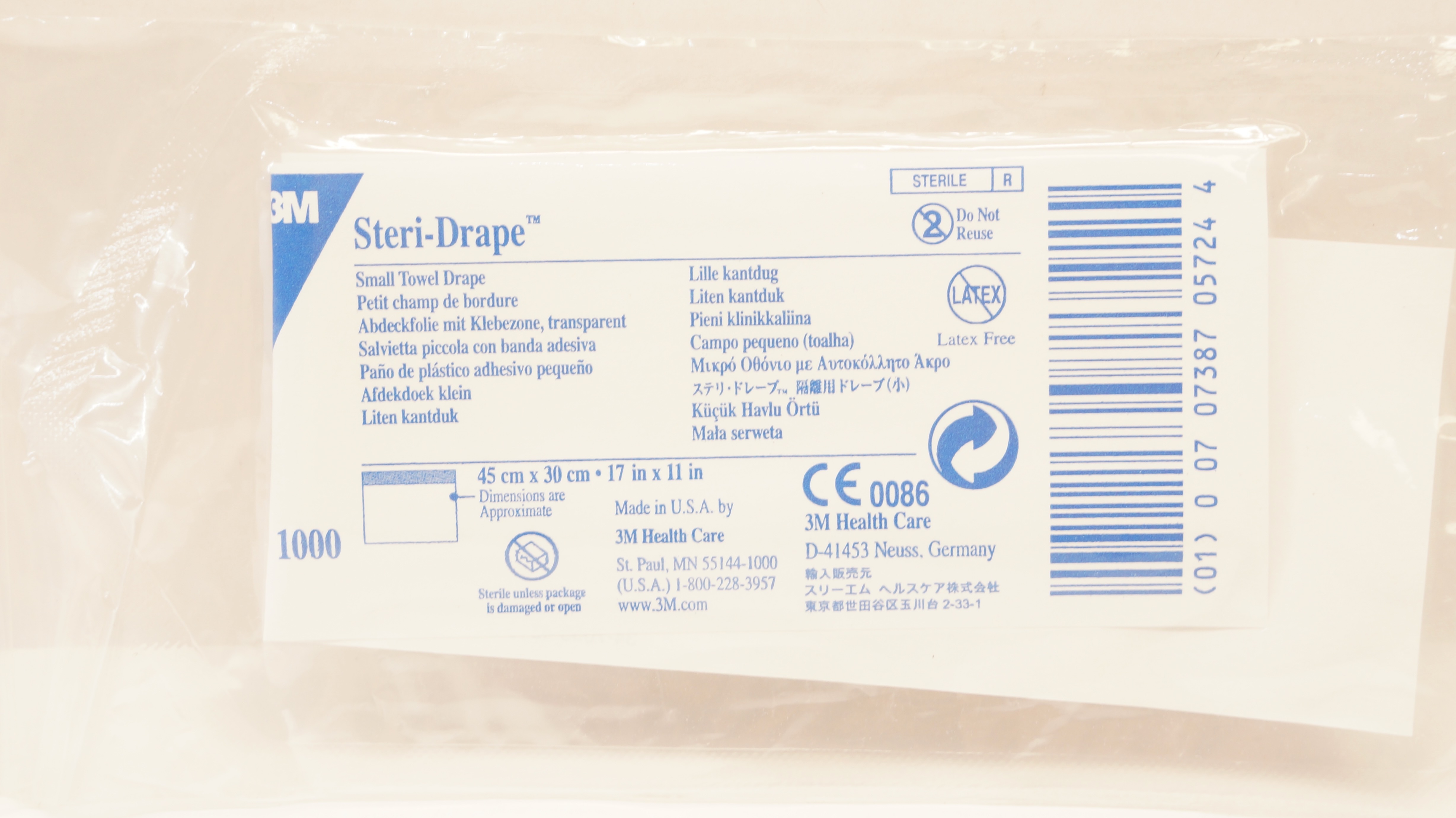 3M 1000 Steri-Drape Small Towel Drape 17inch x 11inch (x)