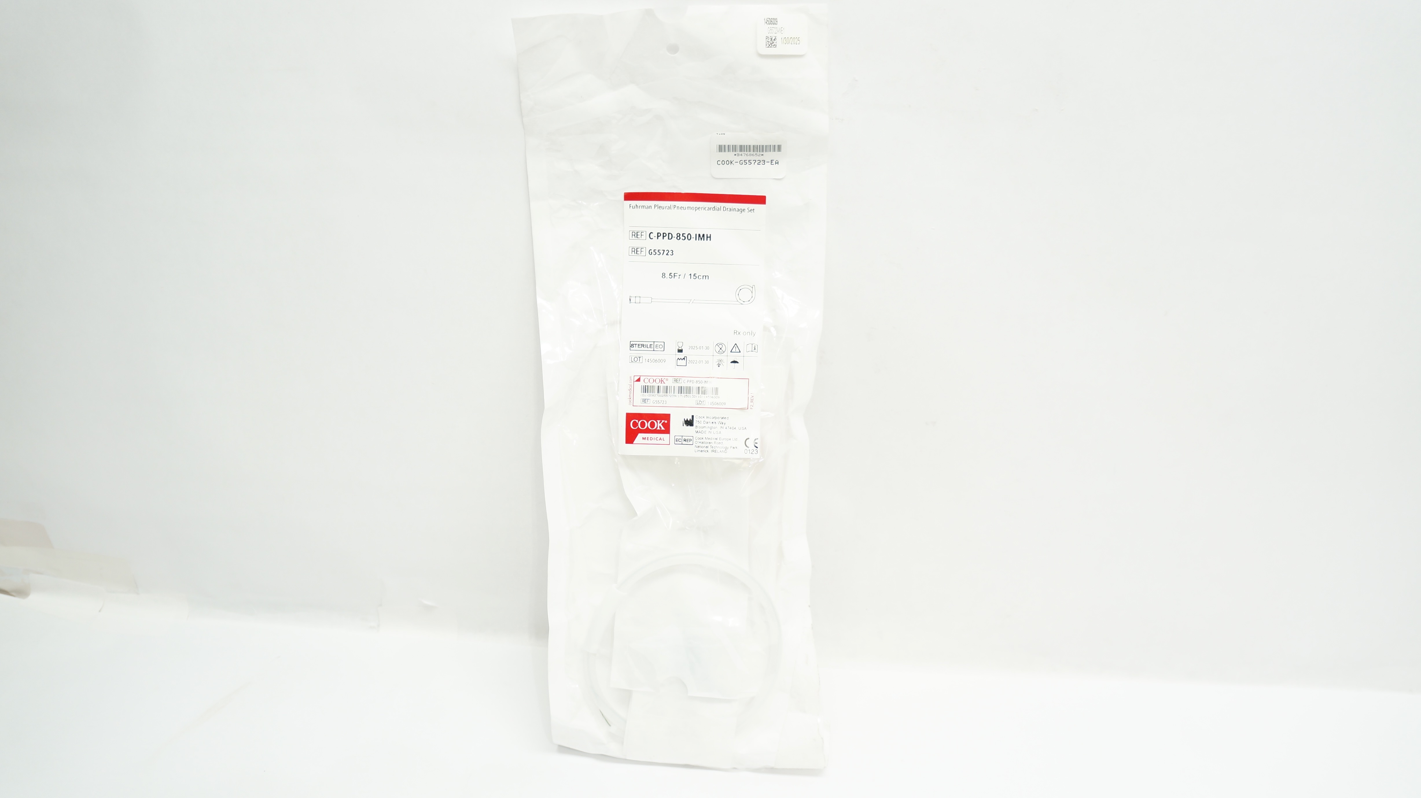 Cook Medical G55723 Fuhrman Pleural/Pneumopericardial Drainage Set 8.5Fr/15cm