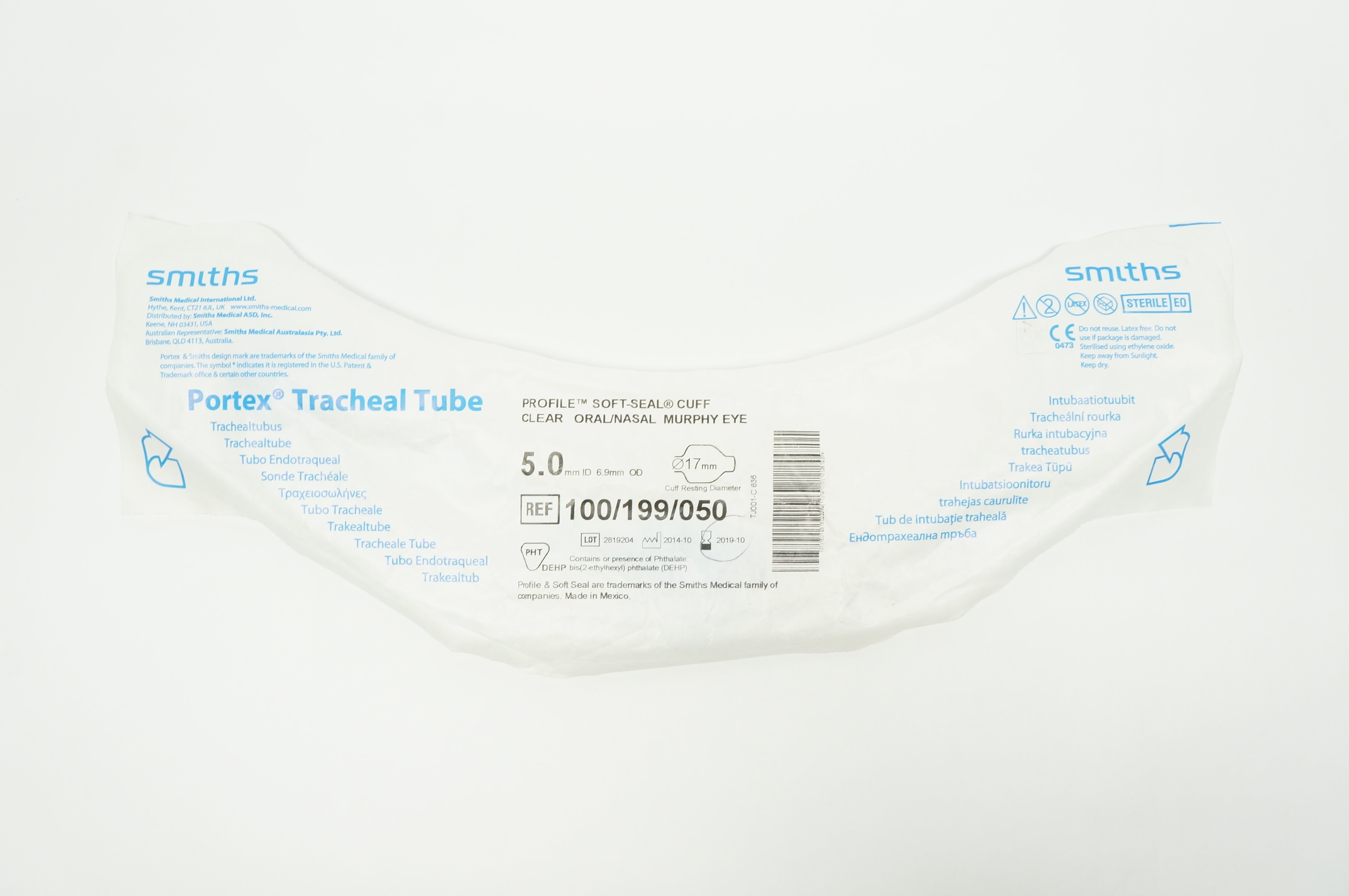 Smiths Medical 100/199/050 Protex Tracheal Tube 5.0mm x 6.9mm x 17mm (x)