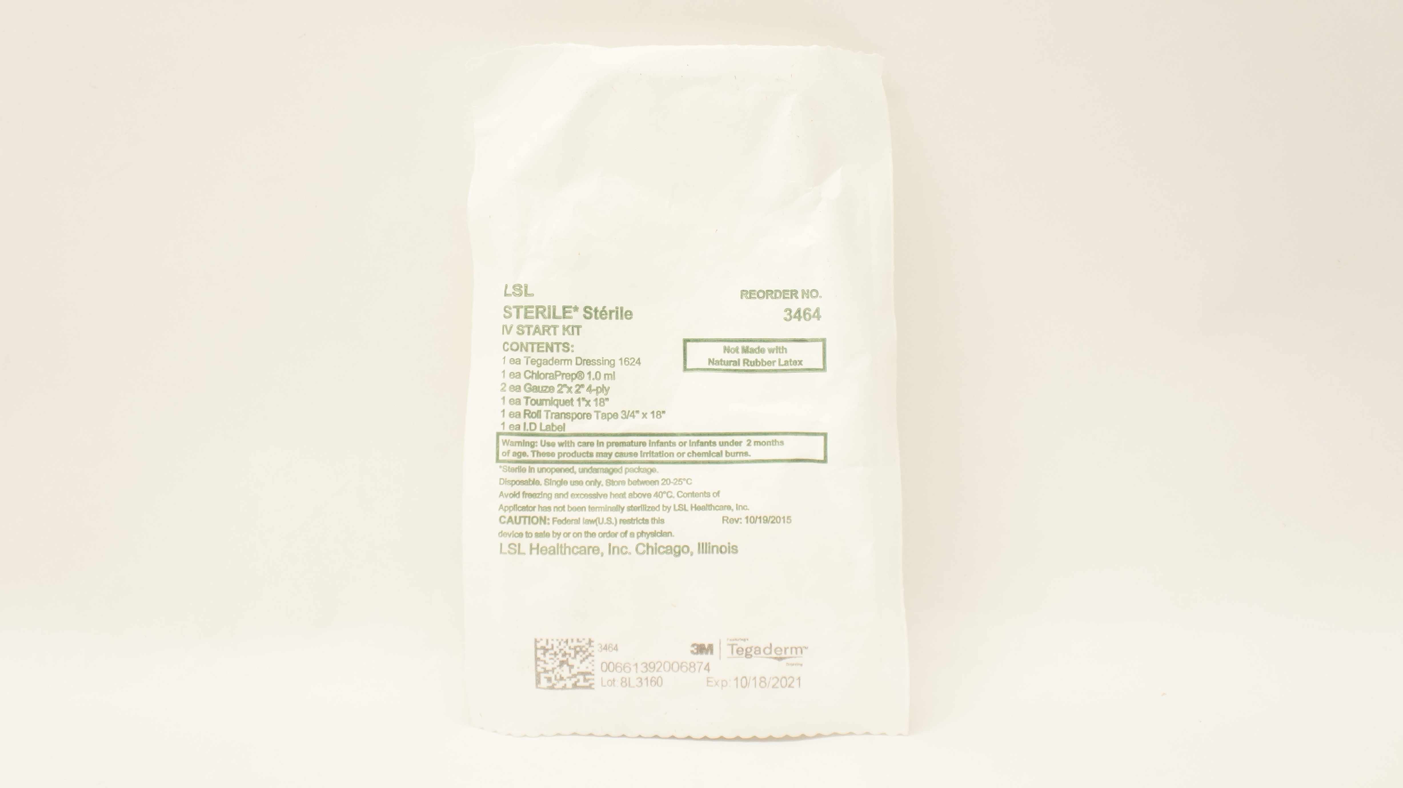 3M 3464 LSL Healthcare Sterile IV Start Kit (x)