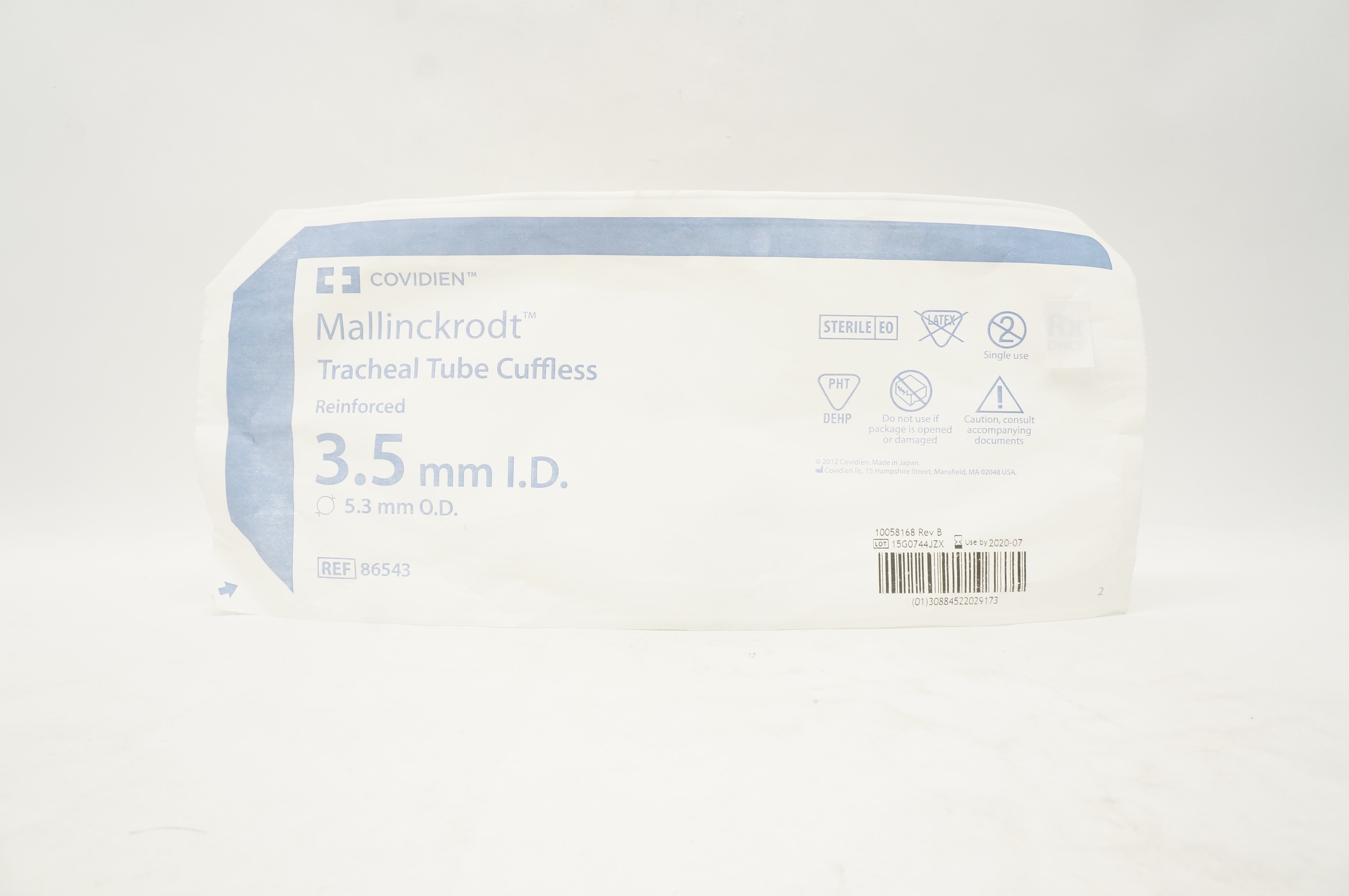 Covidien 86543 Mallinckrodt Tracheal Tube Cuffless 3.5 mm ID x 5.3 mm OD (x)