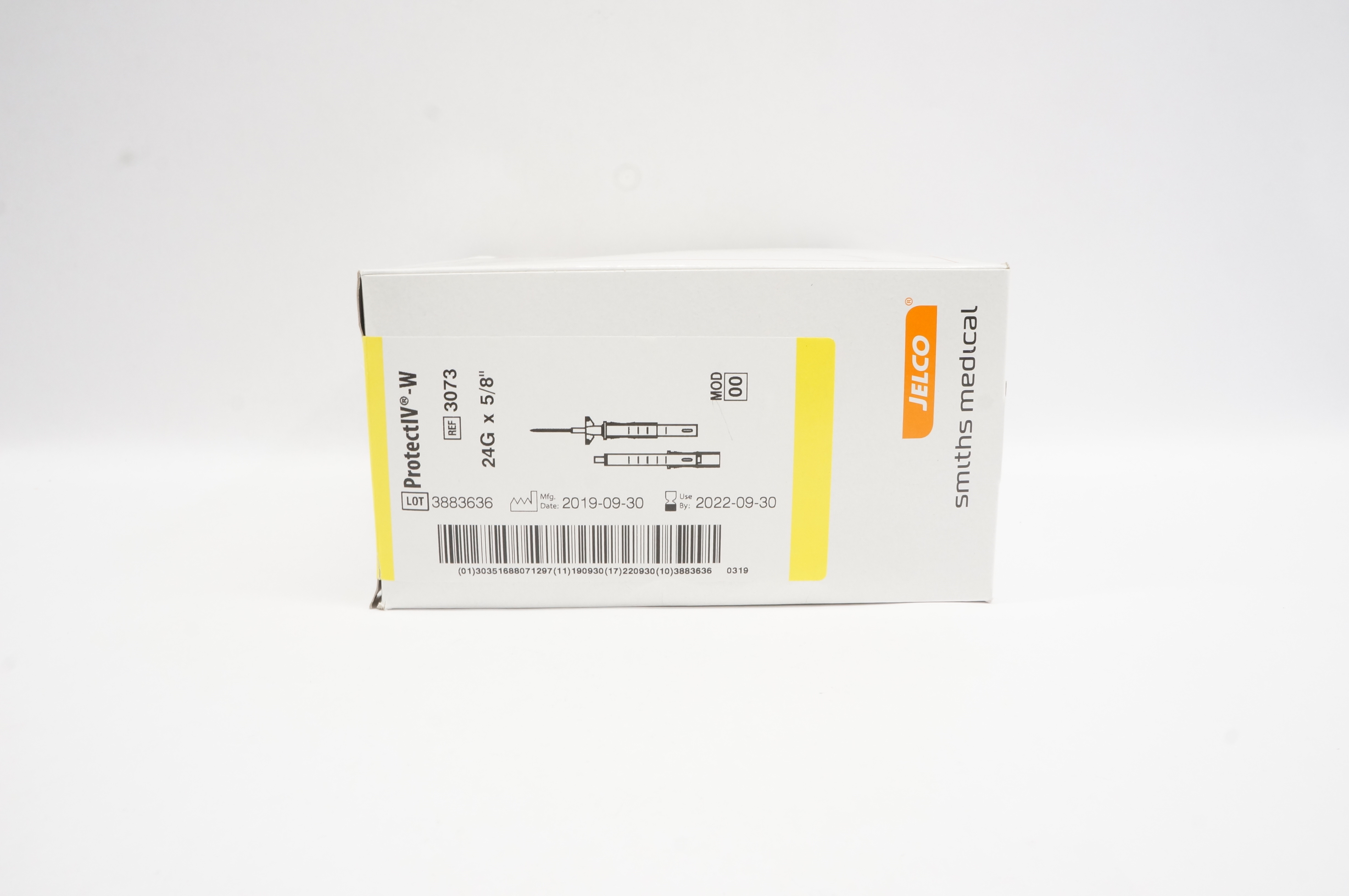 Smiths Medical 3073 ProtectIV-W Safety IV Cath. 24G x 5/8inch - Box of 50