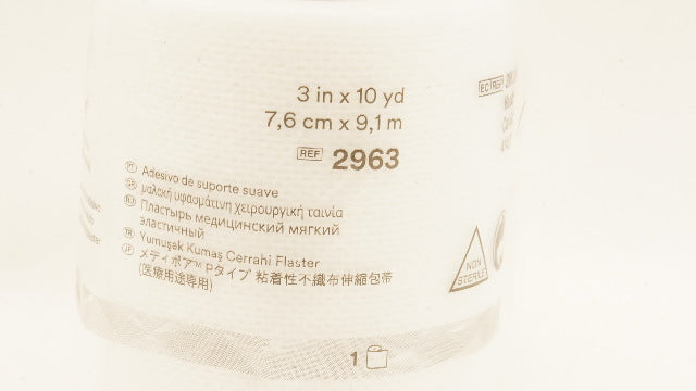 3M 2963 Hypoallergenic Soft Cloth Surgical Tape 3inch x 10yd
