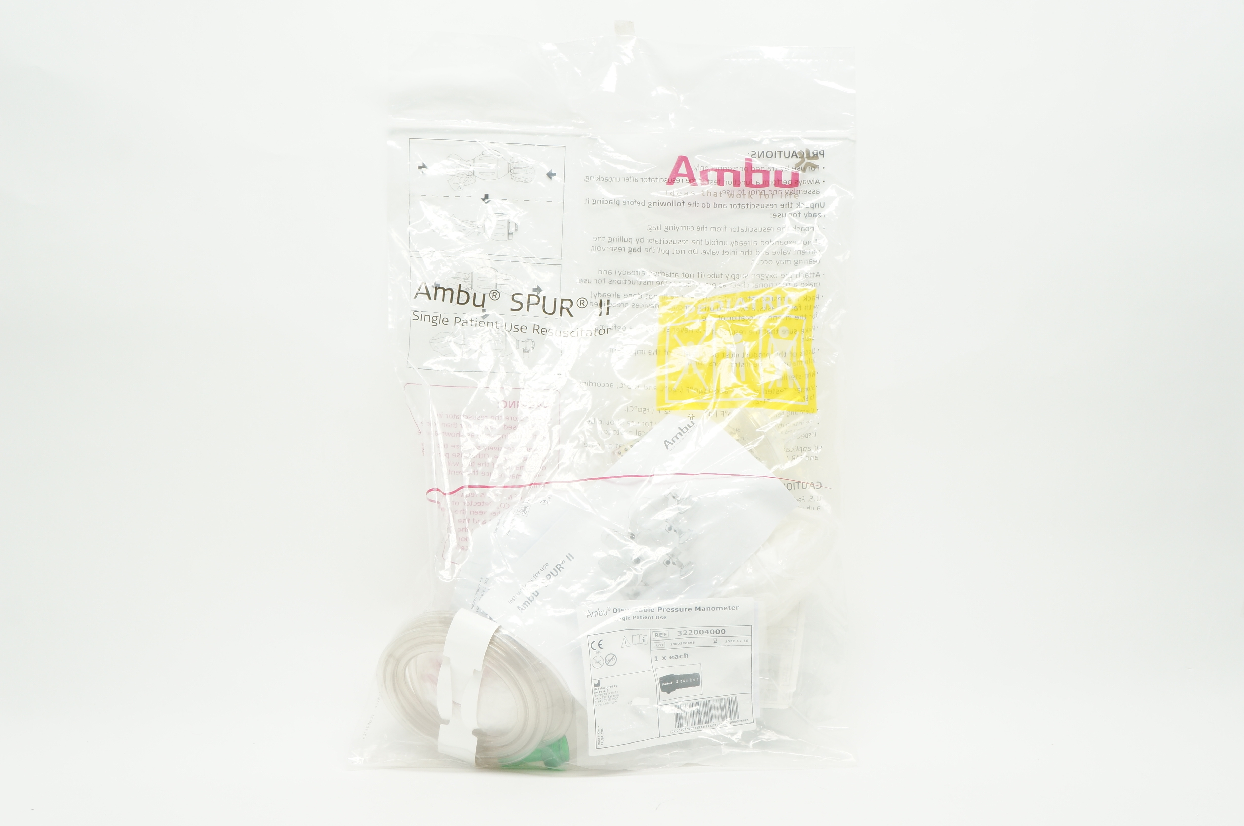 Ambu 322004000 Disposable Pressure Manometer, Single Patient Use