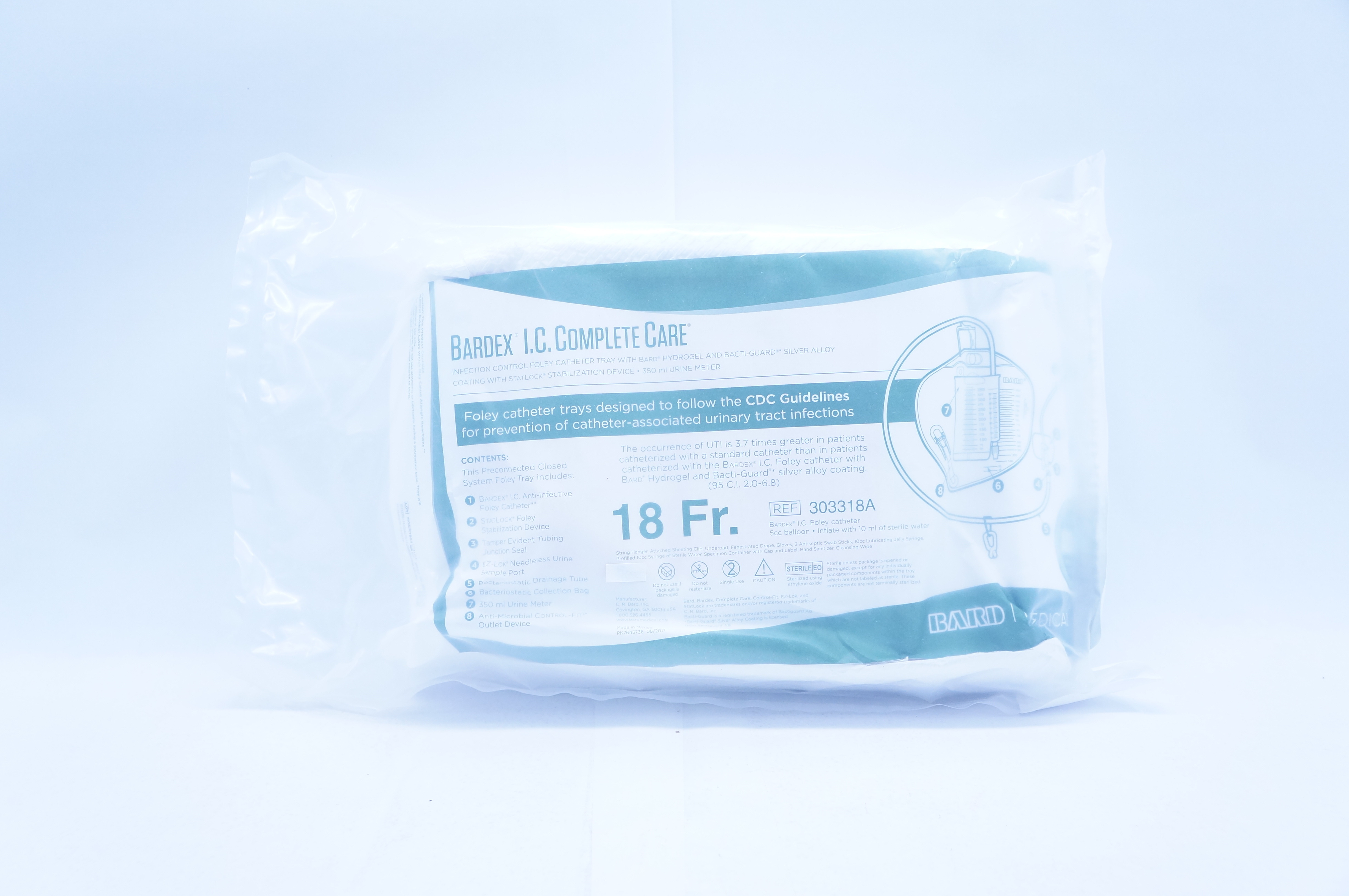 Bard 303318A BARDEX I.C. Complete Care, Infection Control Foley Cath Tray 18Fr.