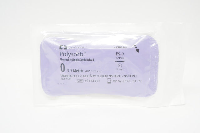 Covidien 170056 0 Polysorb Absorbable Stitch Reload, ES-9 Taper 9mm, 48inch