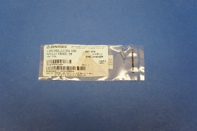 Synthes 207.012 4.0mm Cancellous Bone Screw Partially Threaded/12mm