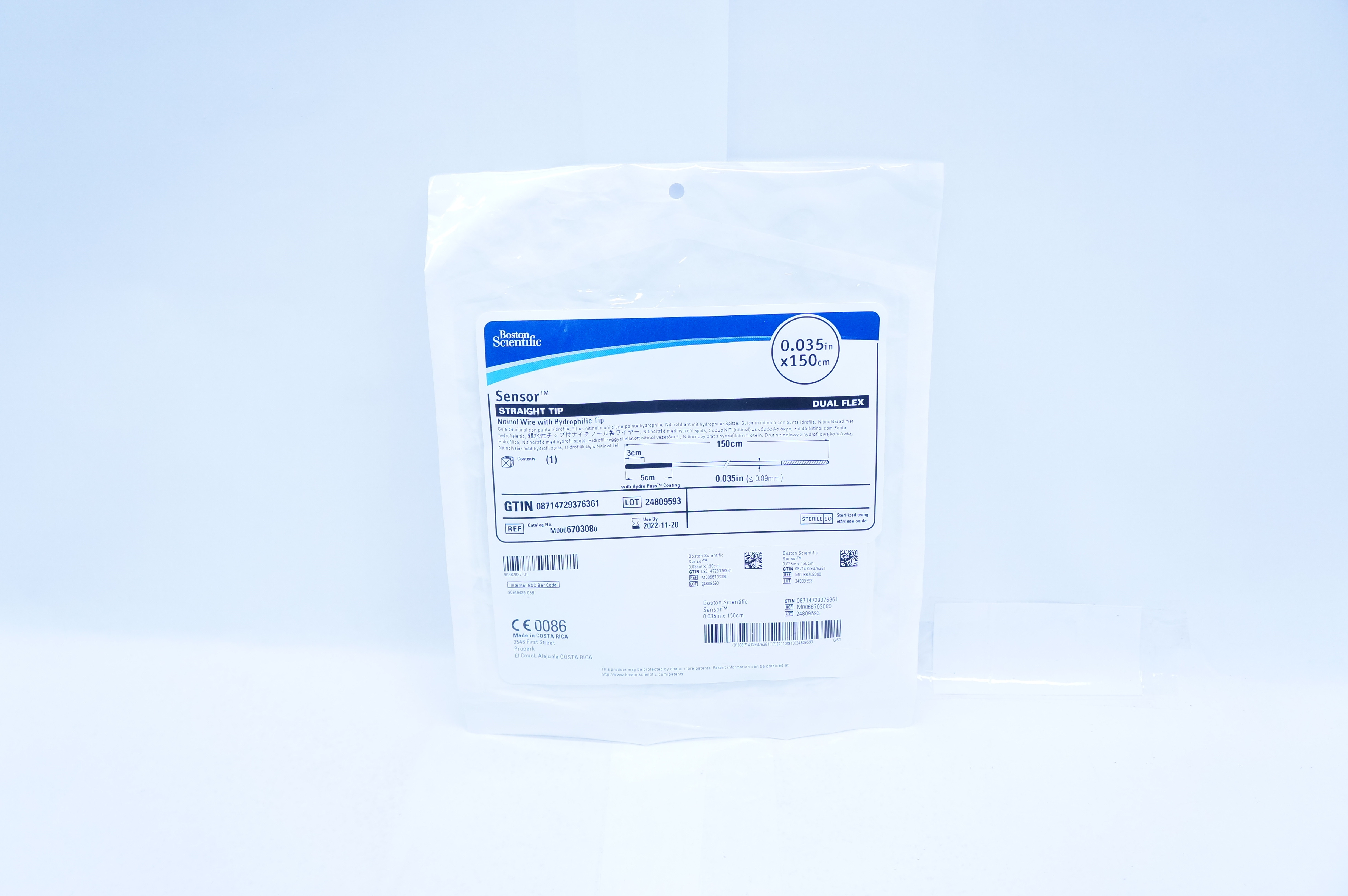 Boston Scientific M0066703080 Sensor Straight Tip Nitinol Wire 0.035inch x 150cm