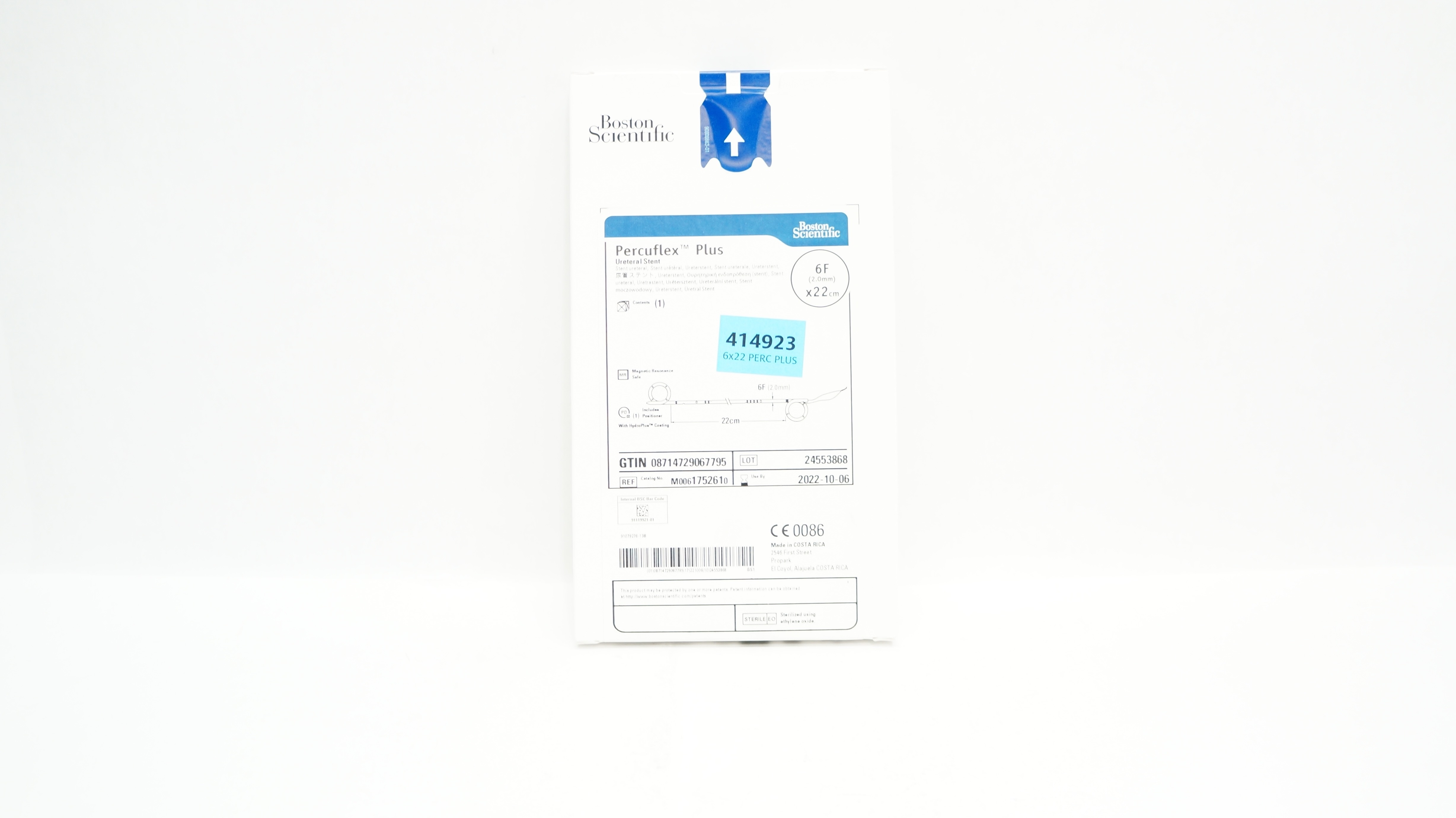 Boston Scientific M006175261010 Percuflex Plus Ureteral Stnt 6F x 22cm (x)