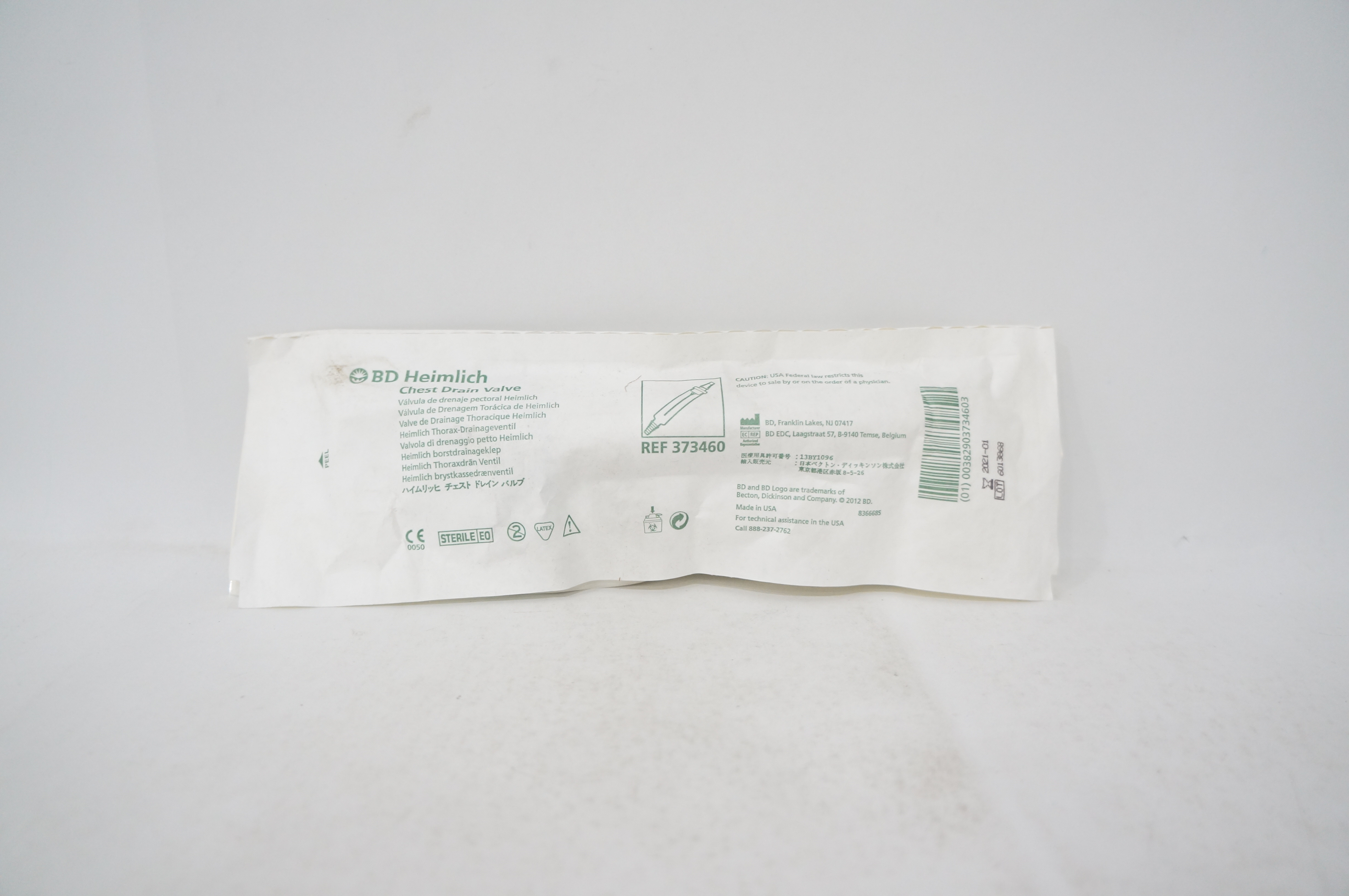BD 373460 Heimlich Chest Drain Valve (x)