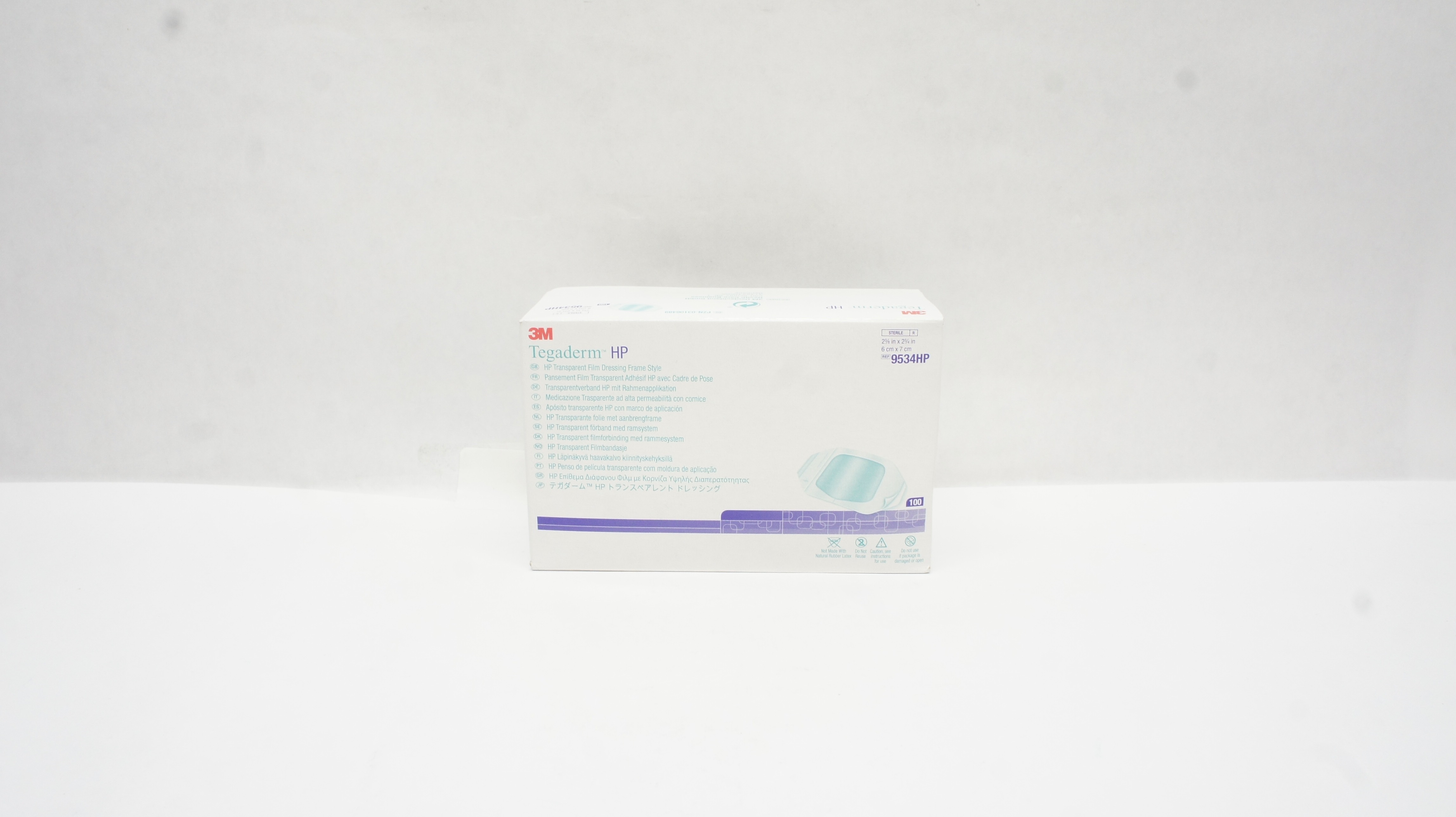 3M 9534HP HP Transparent Film Dressing Frame Style 2-3/8x2-3/4inch - Box of 100