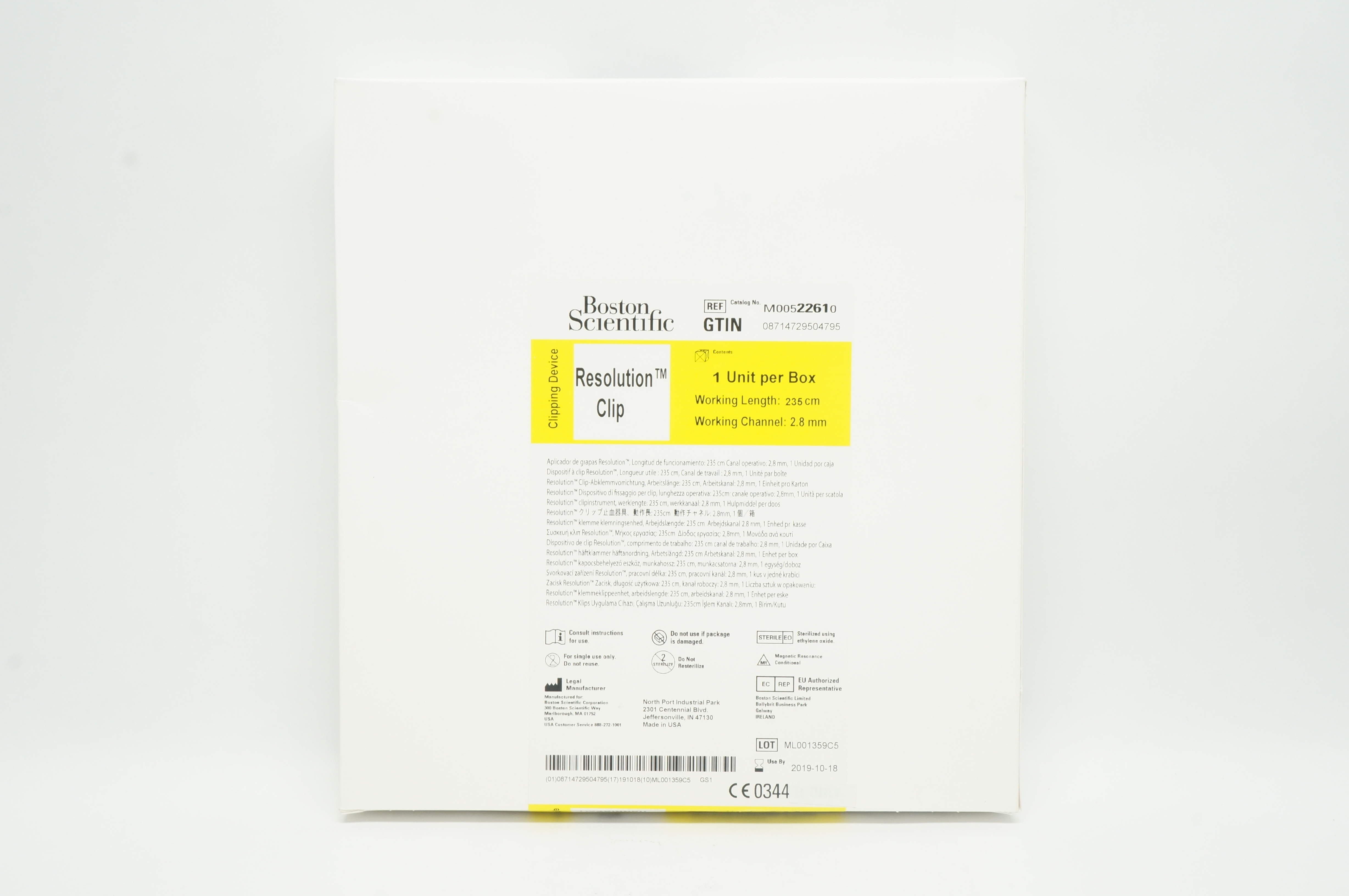 Boston Scientific M00522610 Resolution Clipping Device 235cm x 2.8mm (x)