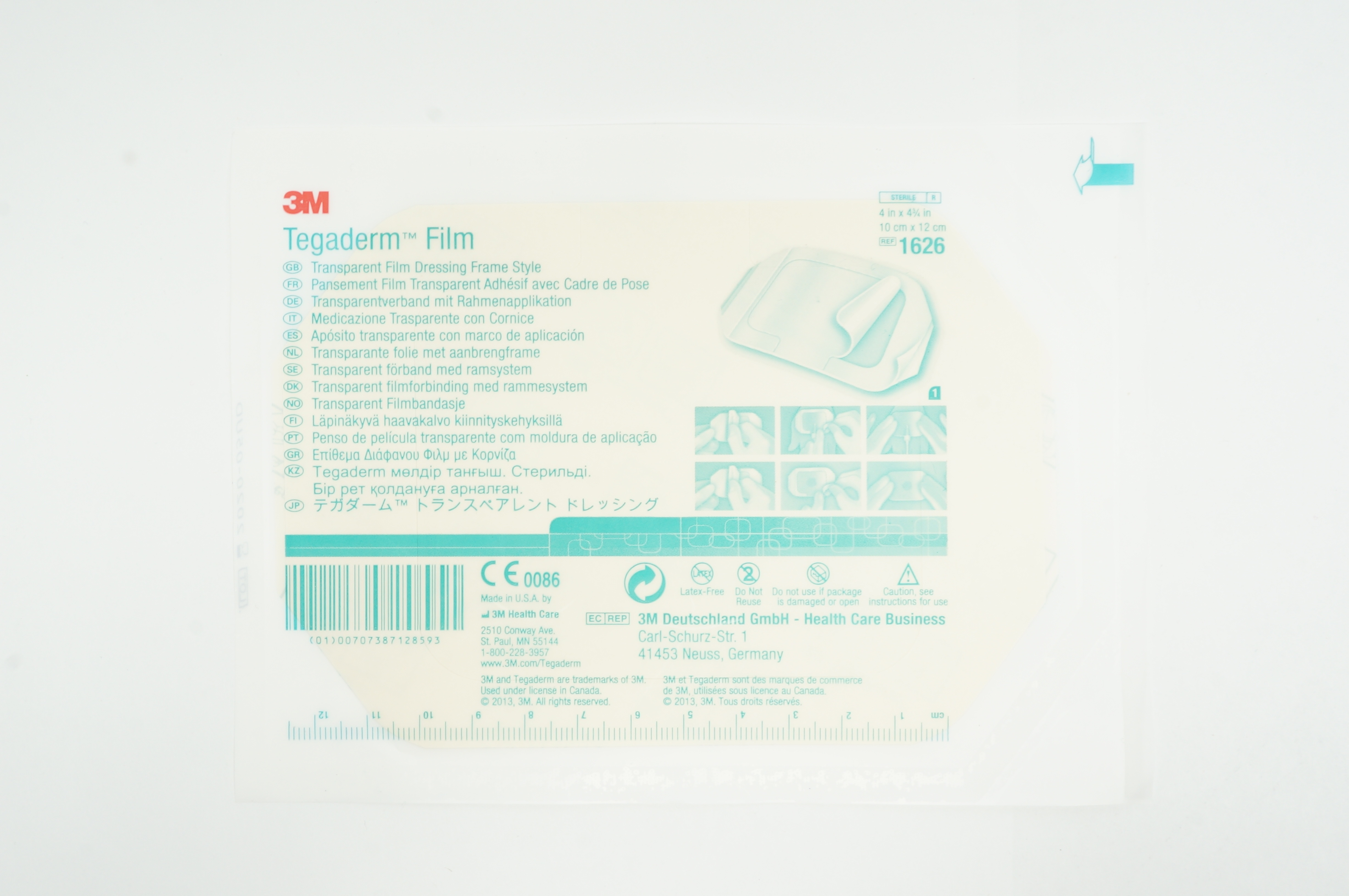 3M 1626 Tegaderm Transparent Film Dressing Frame Style 4inch x 4-3/4inch (x)