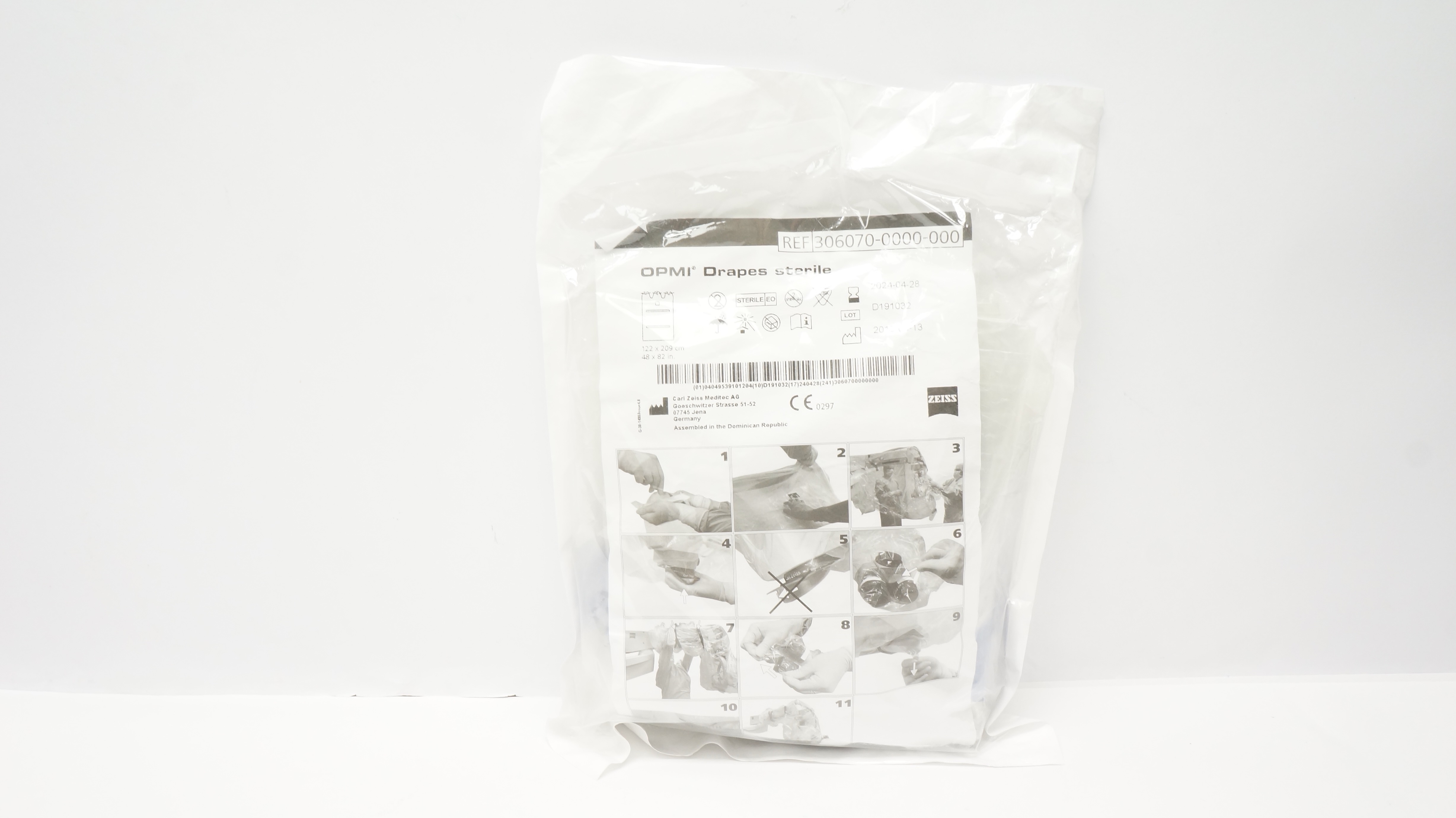 Carl Zeiss 306070-0000-000 OPMI Drapes Sterile 48inch x 82inch (x)