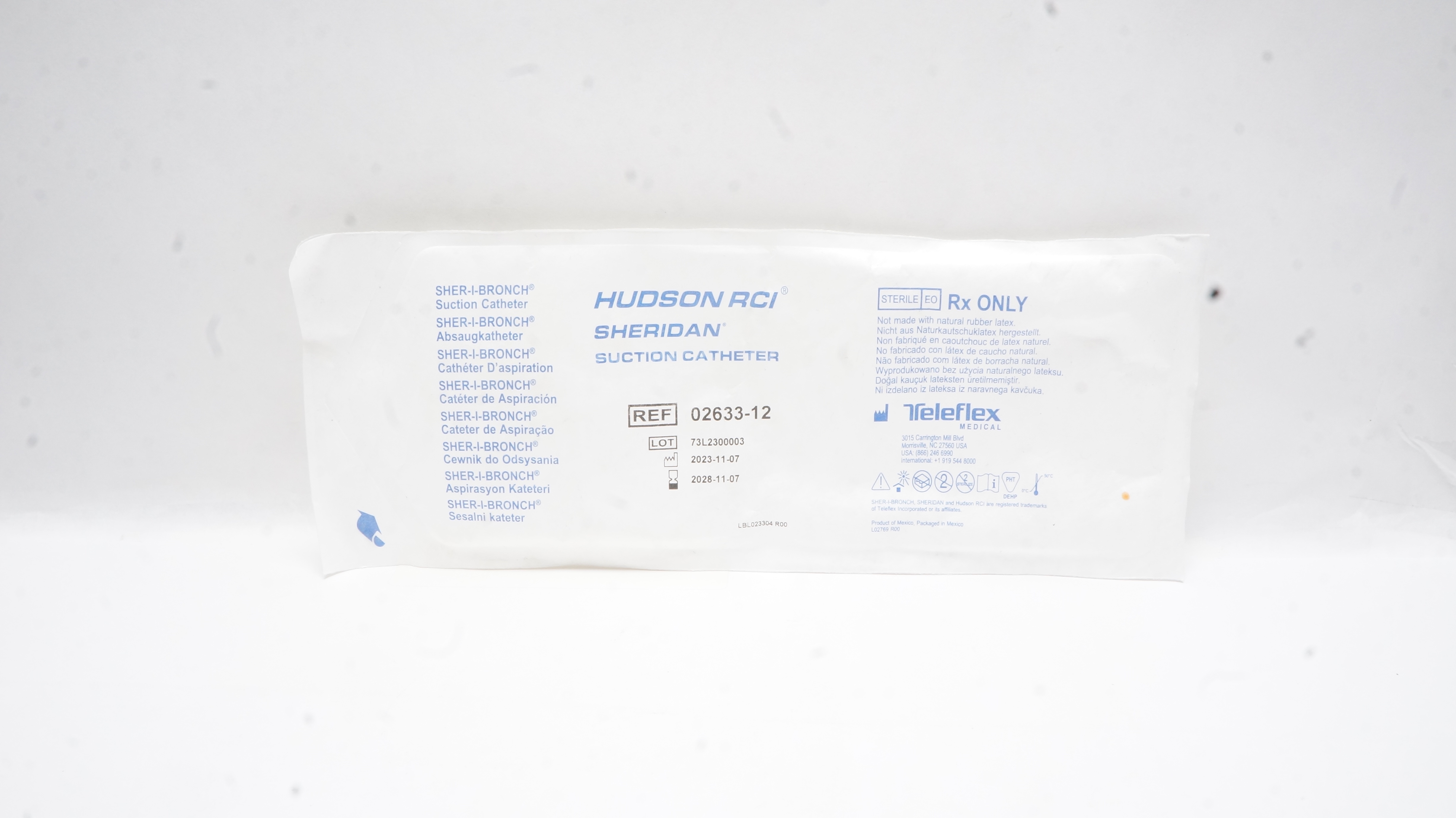Teleflex 02633-12 Hudson RCI Sheridan Sher-I-Bronch Suction Cath.