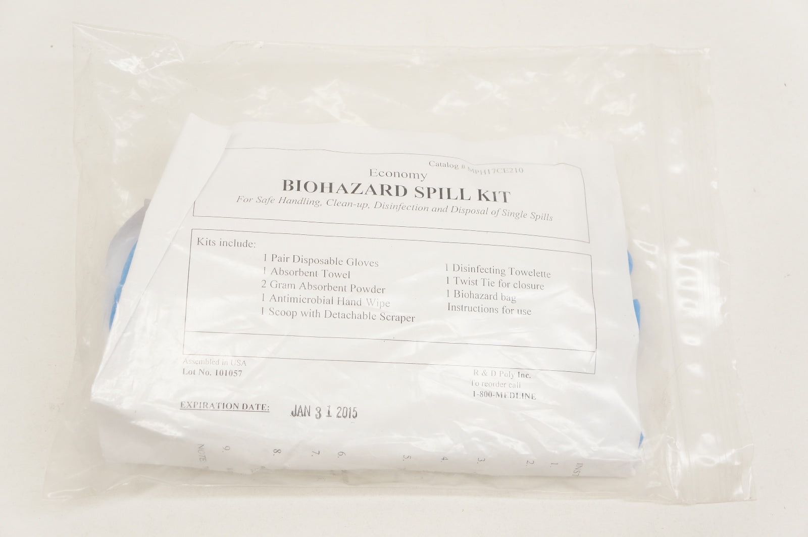 R&D Poly MPH17CE210 Economy Biohazard Spill Kit (x)