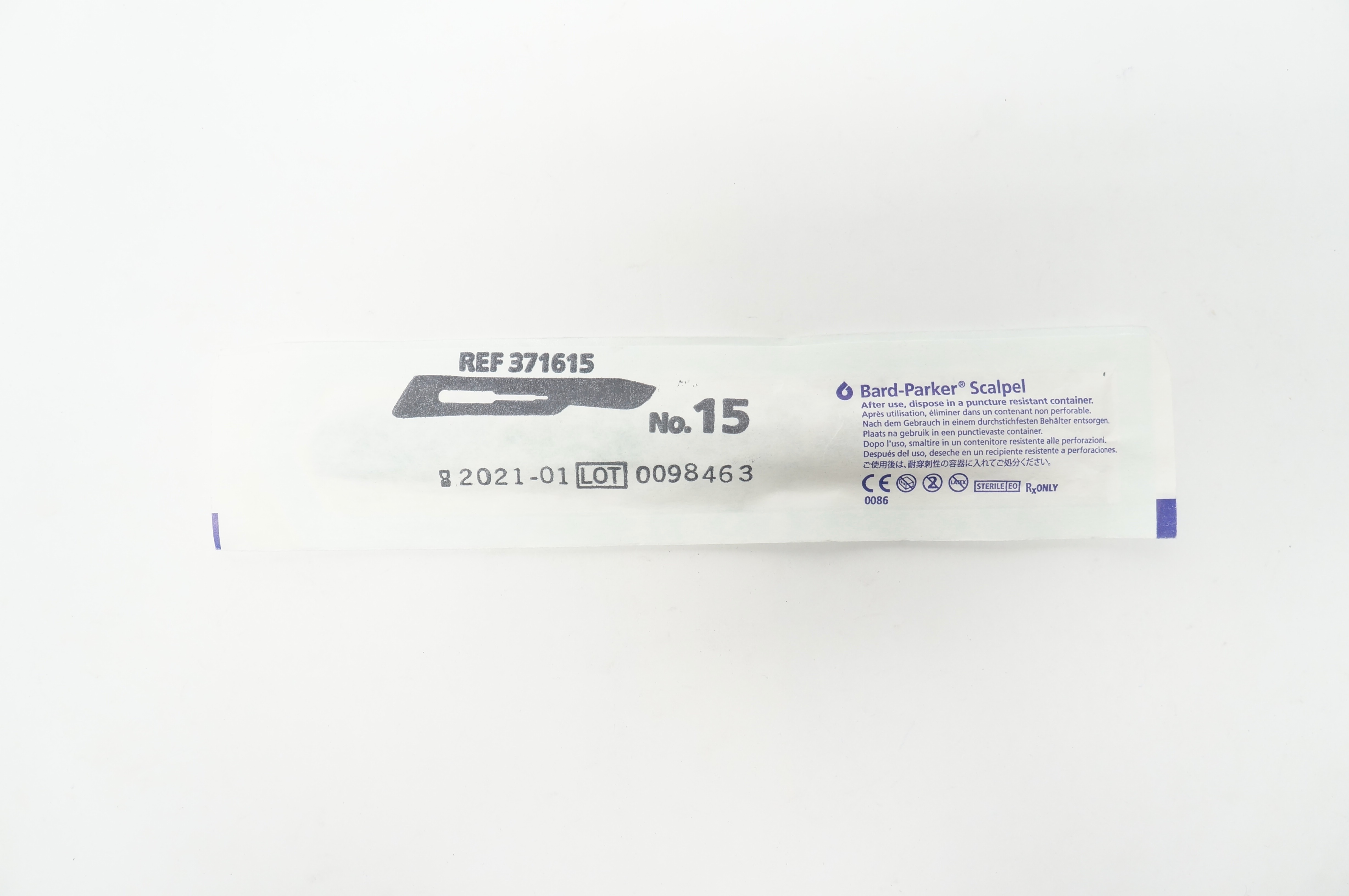 Aspen 371615 Bard-Parker Scalpel Stainless Steel Surgical Blade N15 (x)